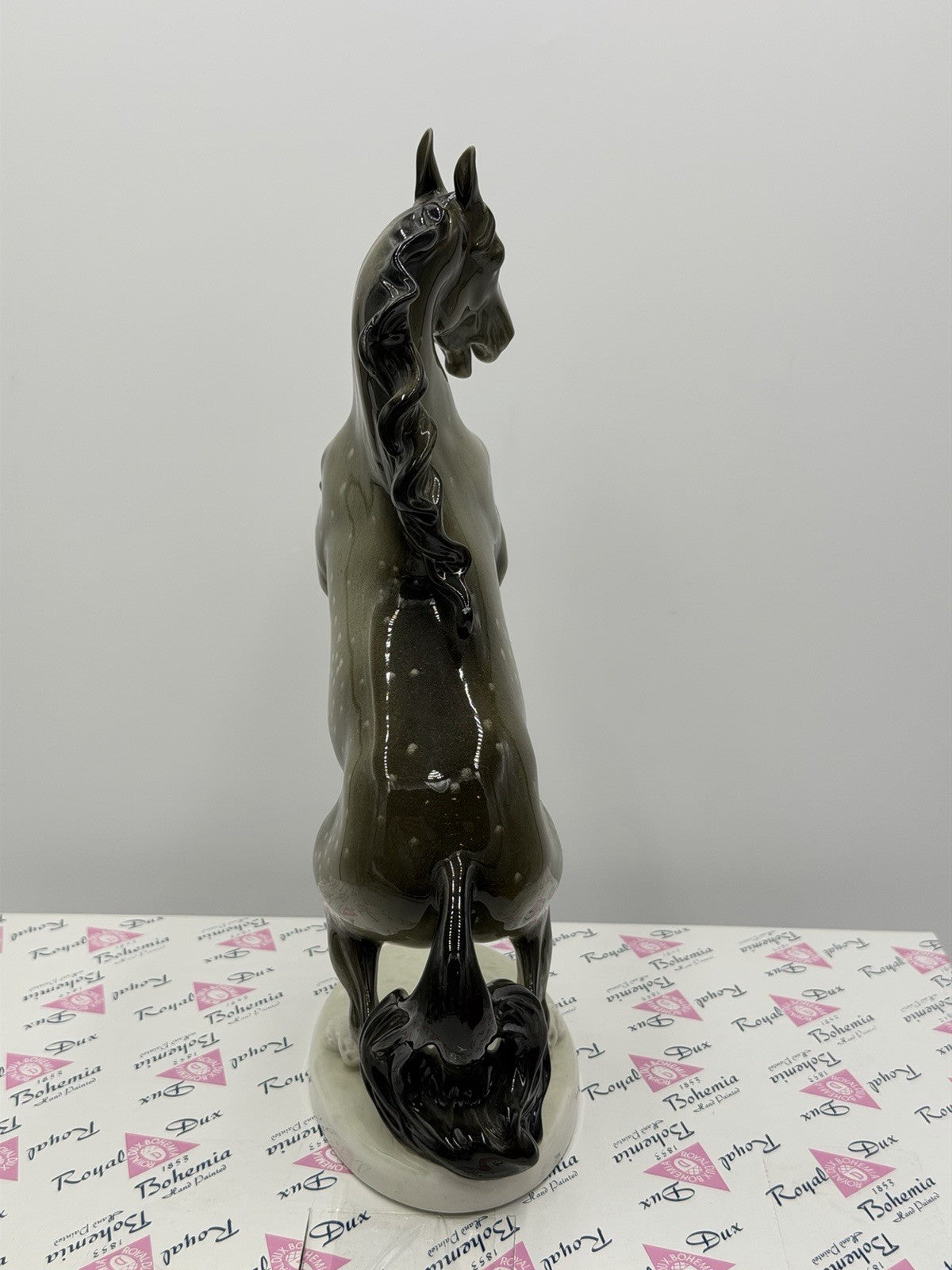 Vintage Royal DUX Bohemia Porcelain Horse Figurine 12”H Czech Republic W/box
