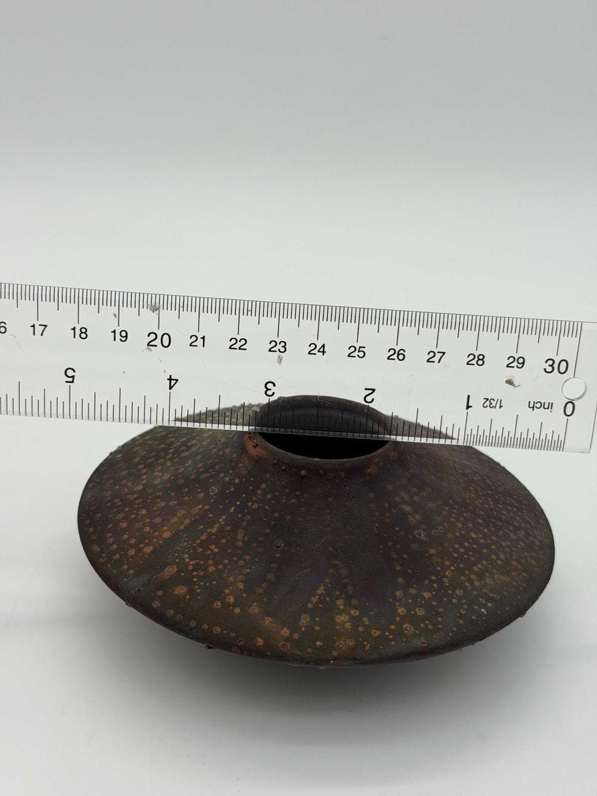 Rare Norman Bacon Raku Glazed Squat Form Studio Art Pottery 2”x5” Vase Signed