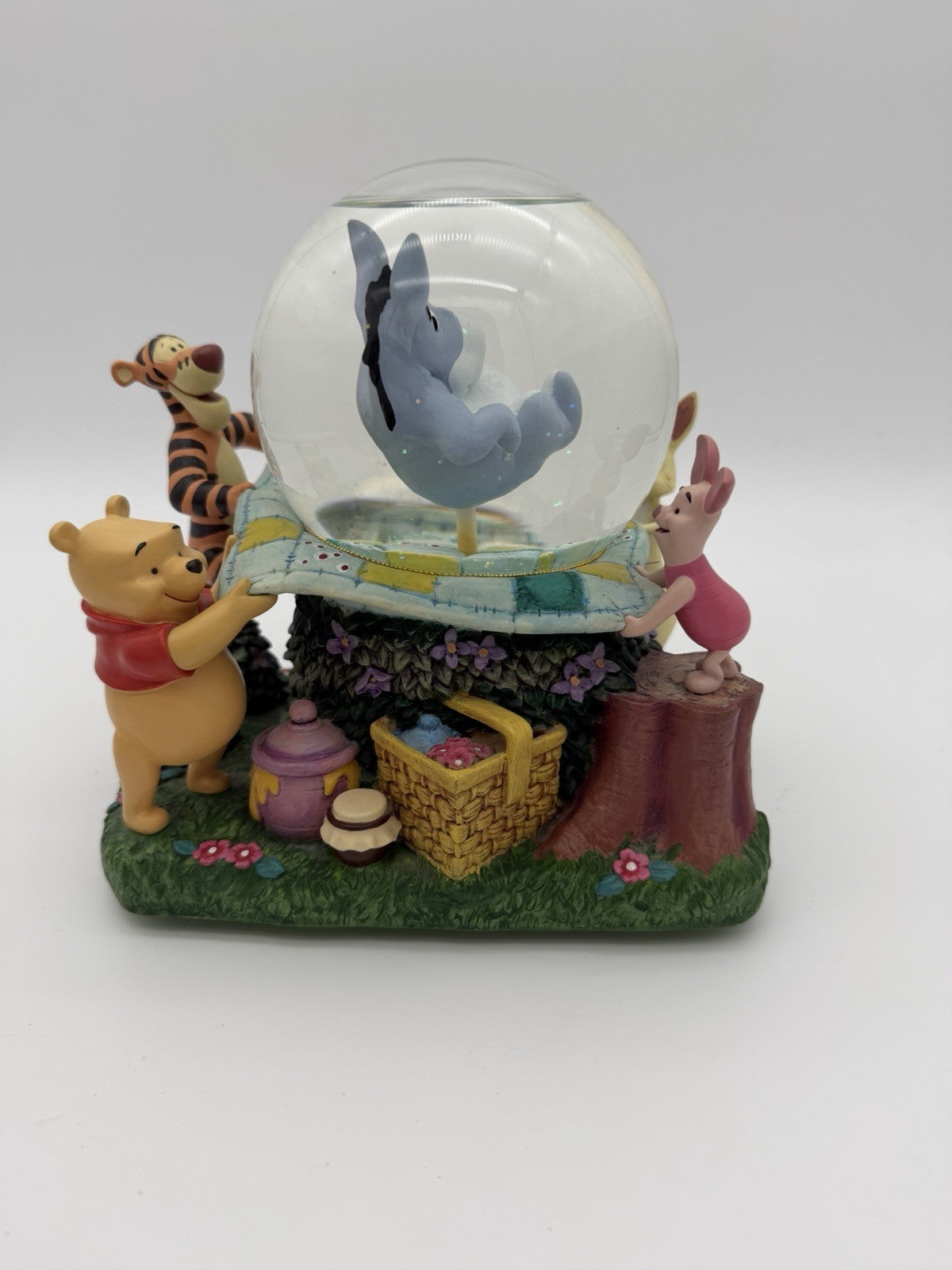 Disney Wonderland Winnie The Pooh Eeyore Musical Snow Globe Rumbly in my Tumble