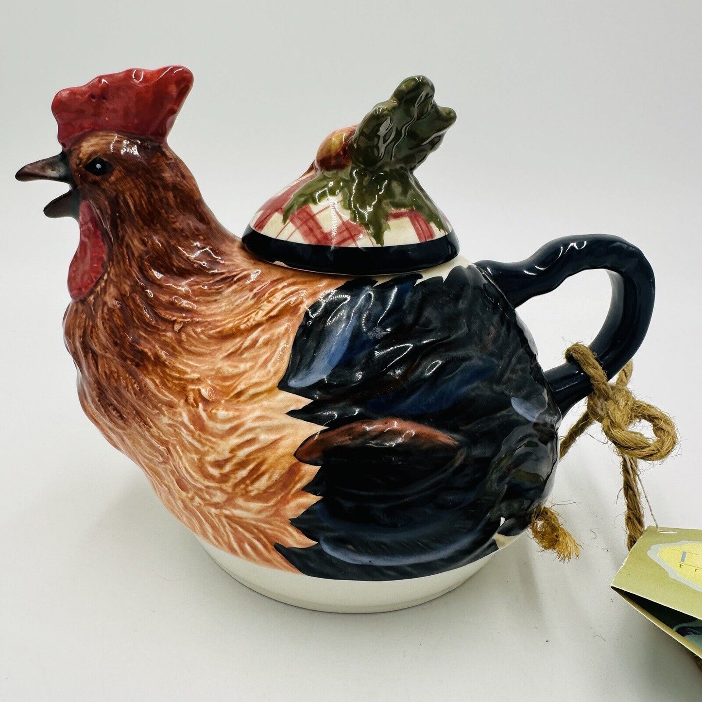 Tracy Porter Stoneware Rooster & Carrots Tea Pot 5in Stonehouse Farm Collectio