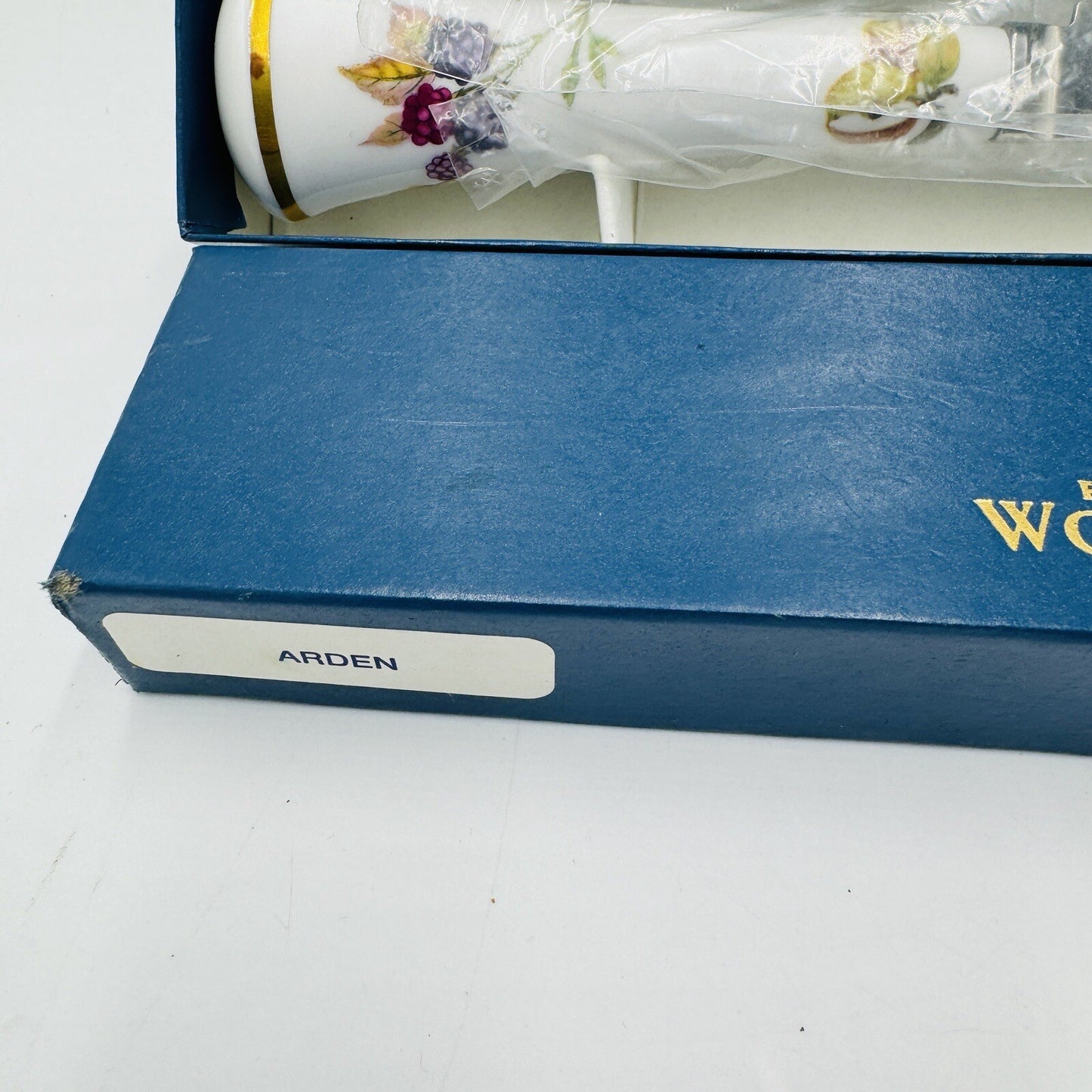 Royal Worcester Arden Fruit Porcelain cake plate & matching Cheese knife 1974