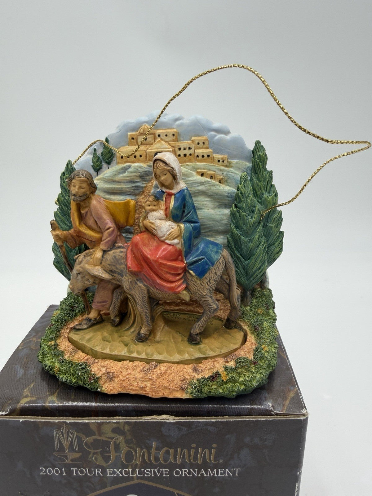 Fontanini Flight Into Egypt 2001 Tour Exclusive Ornament Signed Christmas Vtg