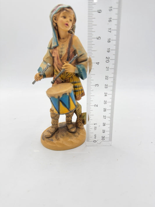 Rare E Simonetti Fontanini Italy 6.5”Jareth 1989 Nativity Drummer Boy Figurine