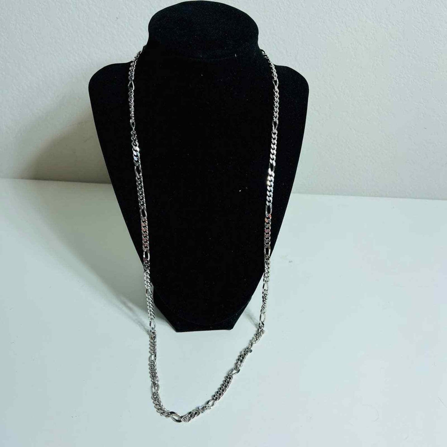 Monet Jewelry Womens Necklace Figaro Silver Tone Chain 30" Long Fashion Costume