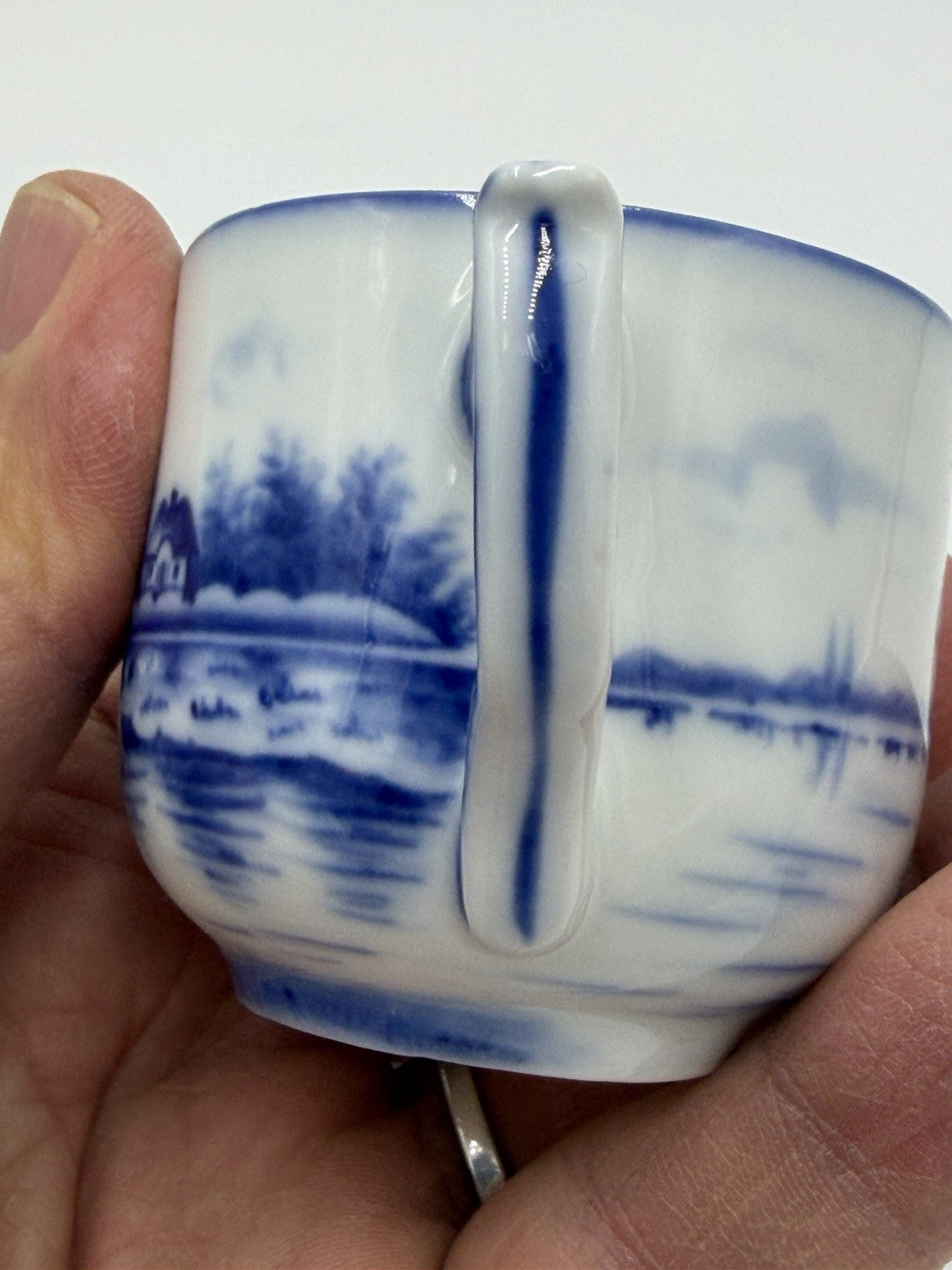 Early 1900’s S.S. Hartwell Gloucester Mass Germany Porcelain Demitasse Set Blue