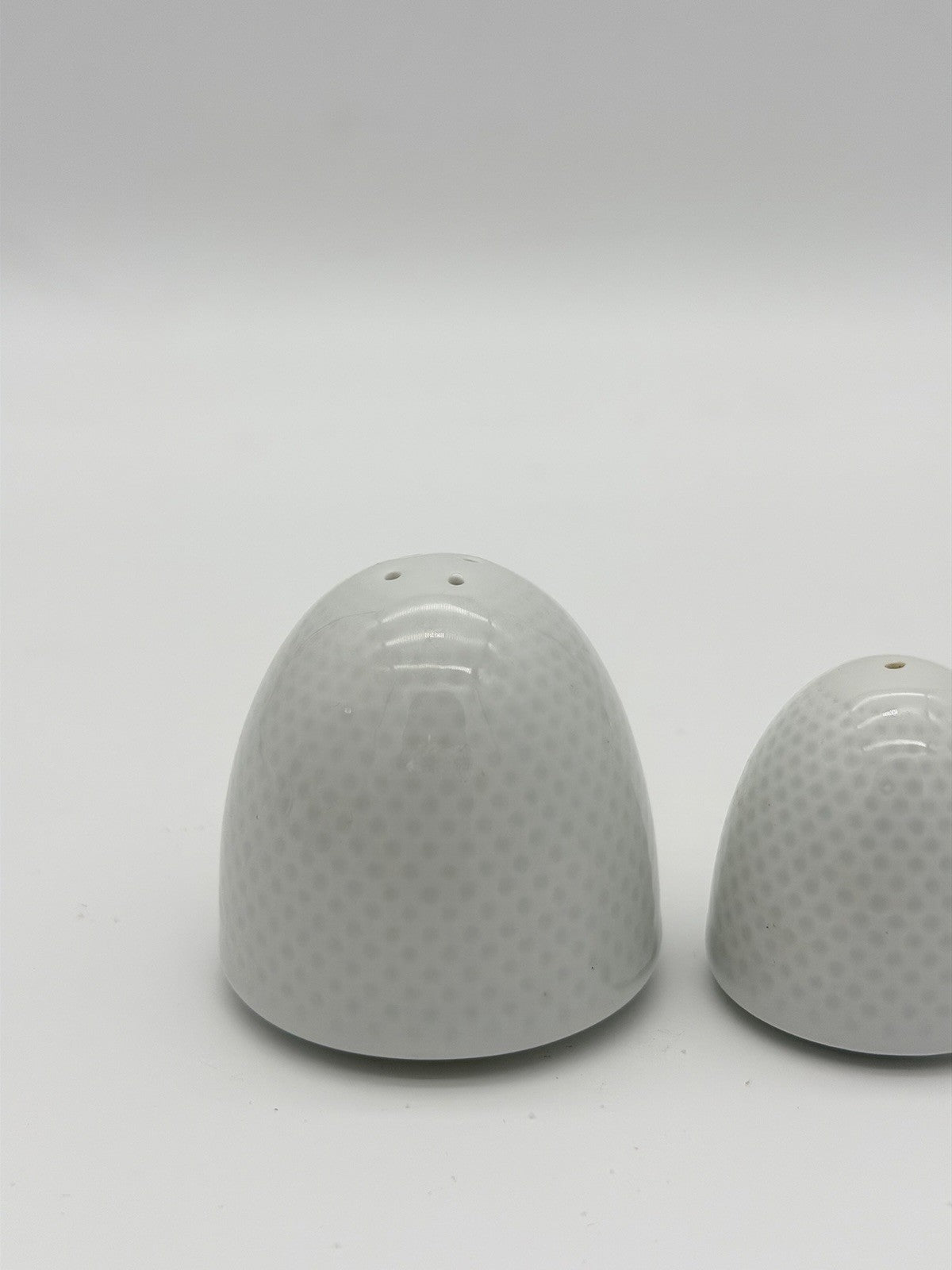 Rosenthal Porcelain Germany White Paneled Salt & Pepper Shakers Egg Shaped