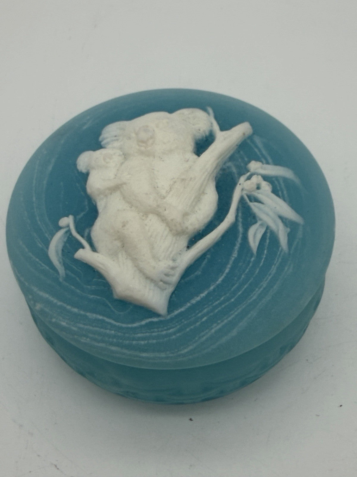 Genuine Marlestone Koala Bear & Baby Blue Australia Trinket Box Vintage