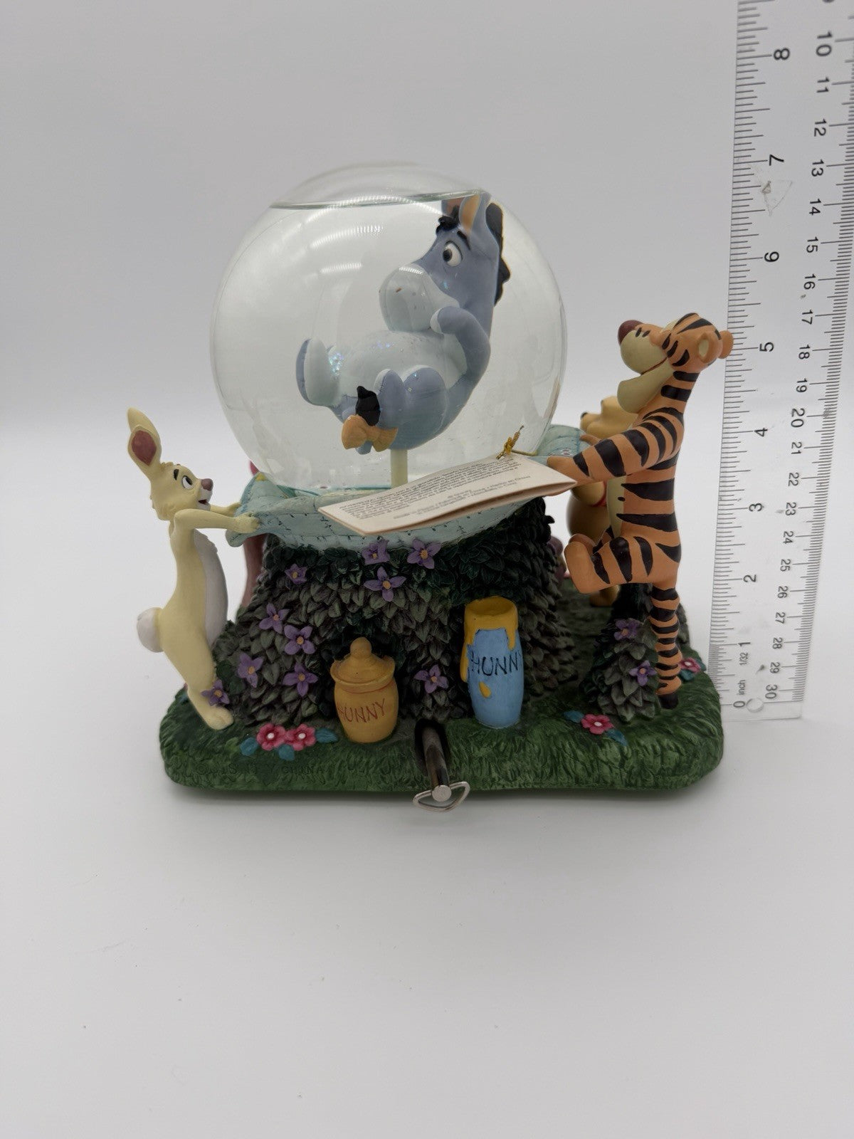 Disney Wonderland Winnie The Pooh Eeyore Musical Snow Globe Rumbly in my Tumble