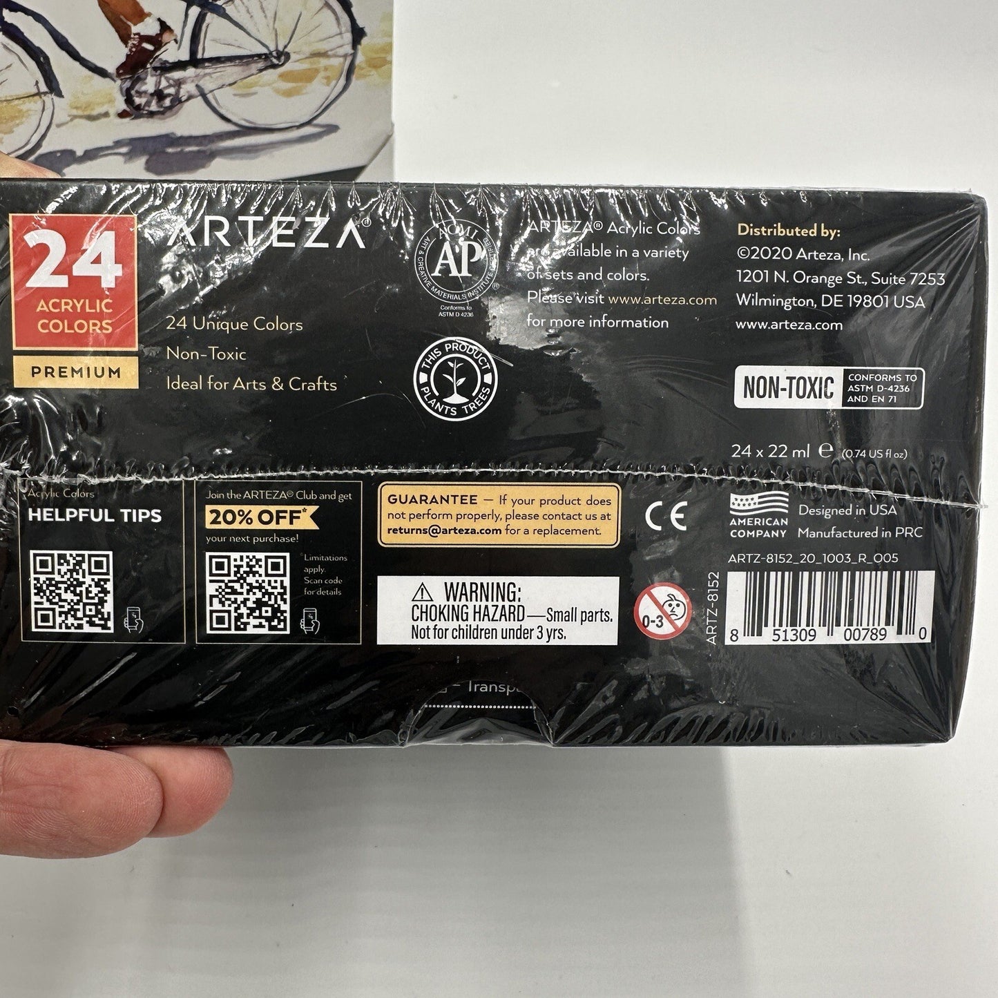 Arteza Acrylic Paint & Watercolor Pad 32 And 24 Colors Tubes 0.74 oz 22 ml Set