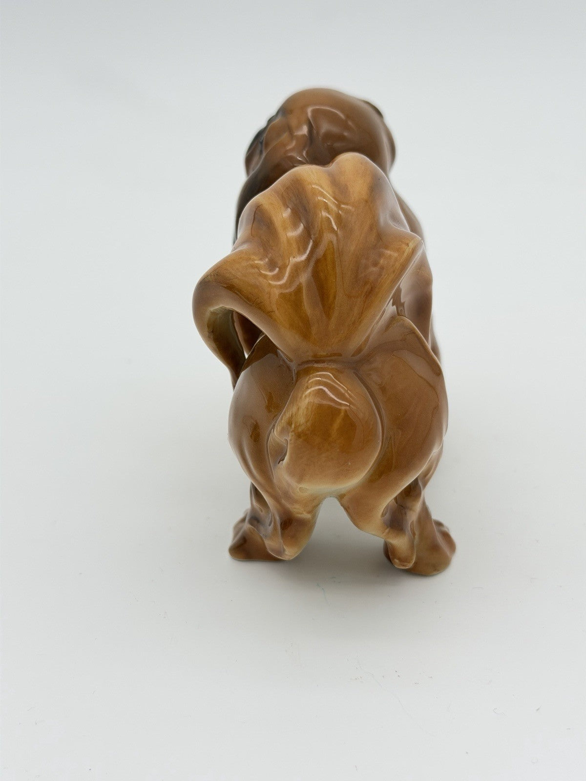Hutschenreuther Porcelain Germany pekinese Dog Glossy Painted Figurine Brown
