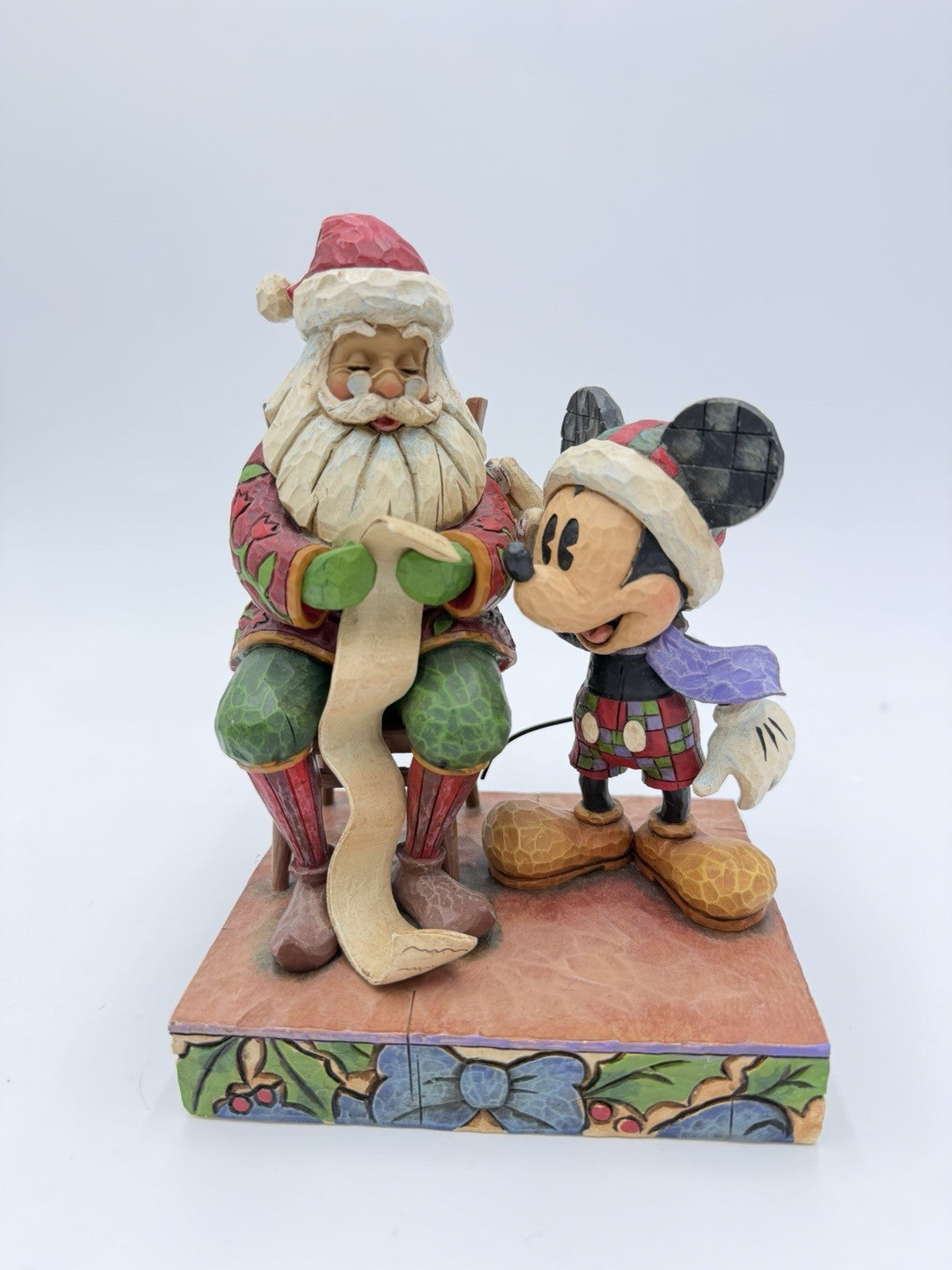 Jim Shore Mickey Mouse Santa  Checking it Twice Christmas Ornament 7” Sculpture