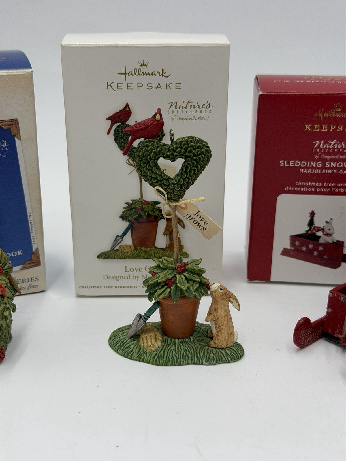 Hallmark Marjolein Bastin Natures Sketchbook Christmas Ornaments Set 4