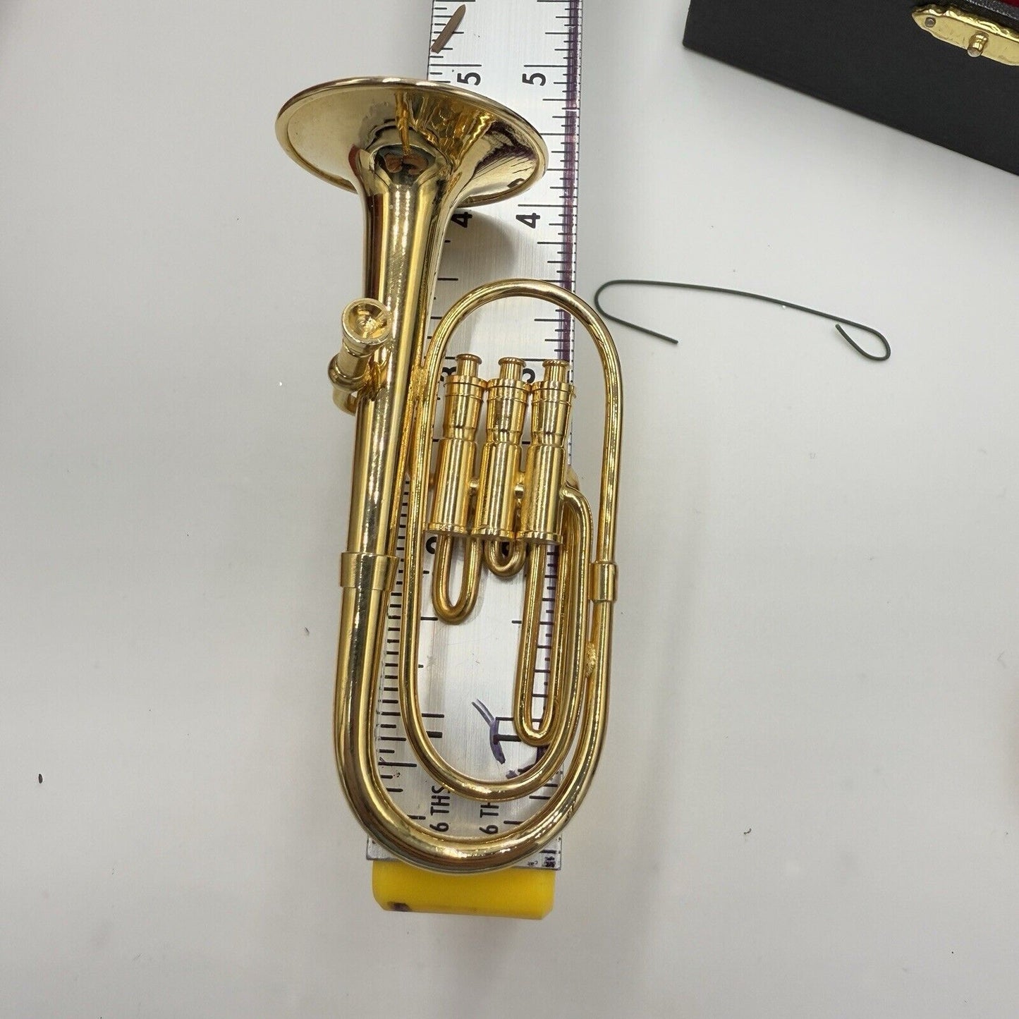 Vintage Brass Instruments Miniature Christmas Ornaments Saxophone Tuba