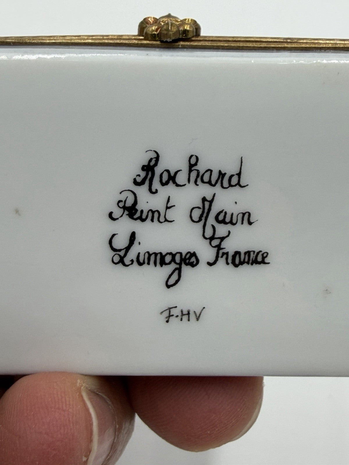 Limoges Porcelain Trinket Box Signed France Paris Street with Shops & Apartments