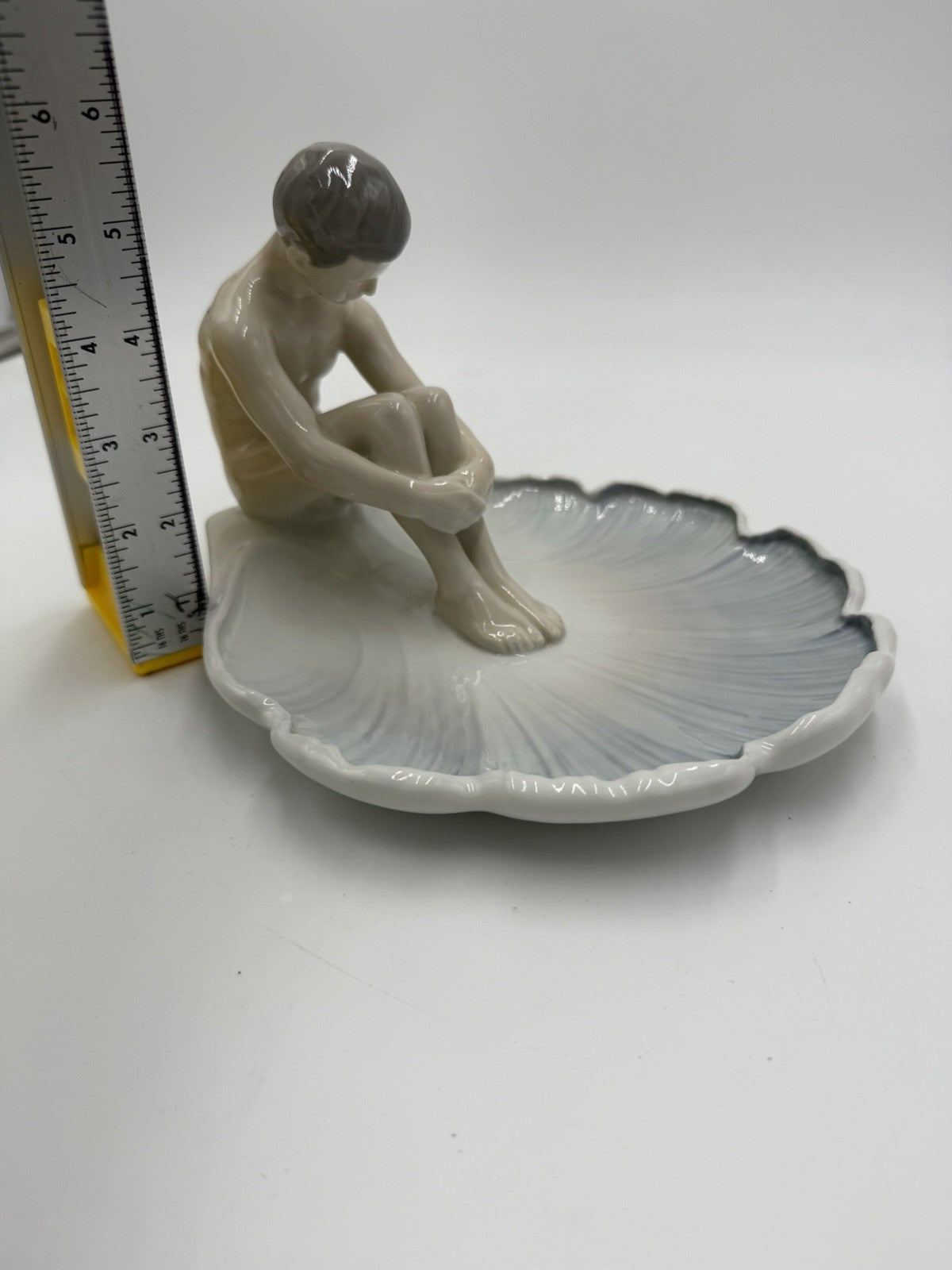 Vintage Bing & Grondahl Lily Pad Dish Art Nouveau Meditation of Nude Boy # 1660