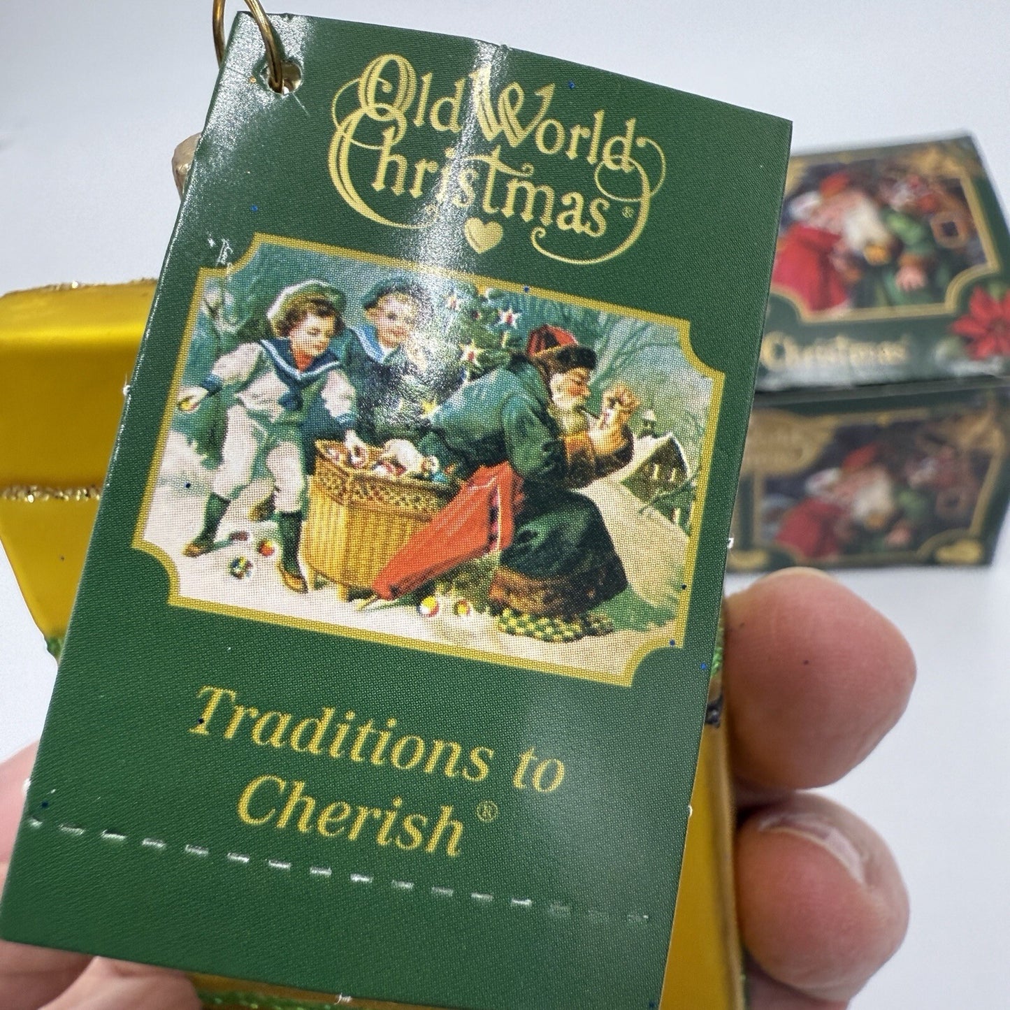 OWC Old World Christmas Blown Glass Box of Crayons NIB Art European Glass