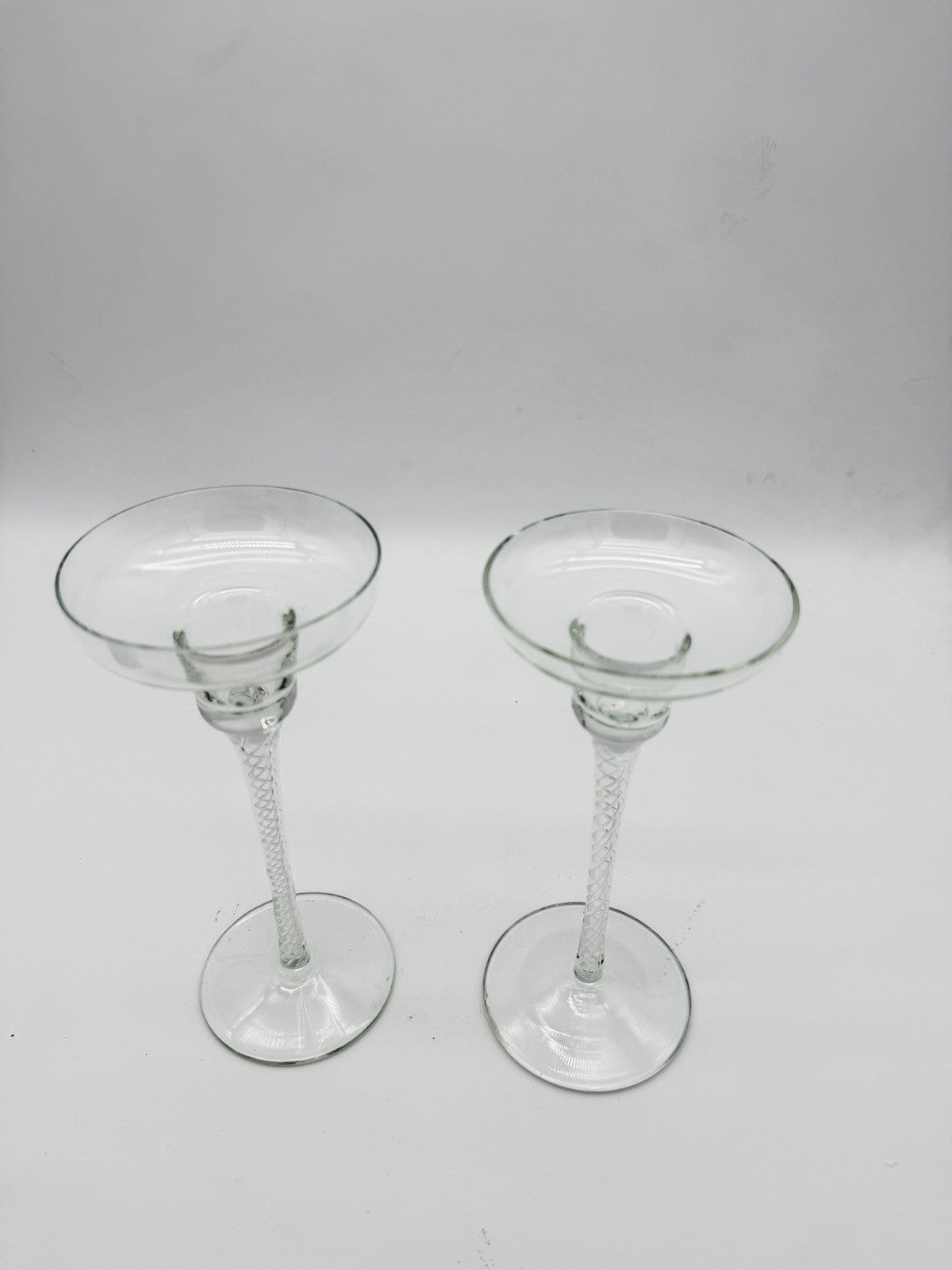 Vintage IONA by Stuart 7.5” Twisted Light Candle Stick Holder Set 2 PCs