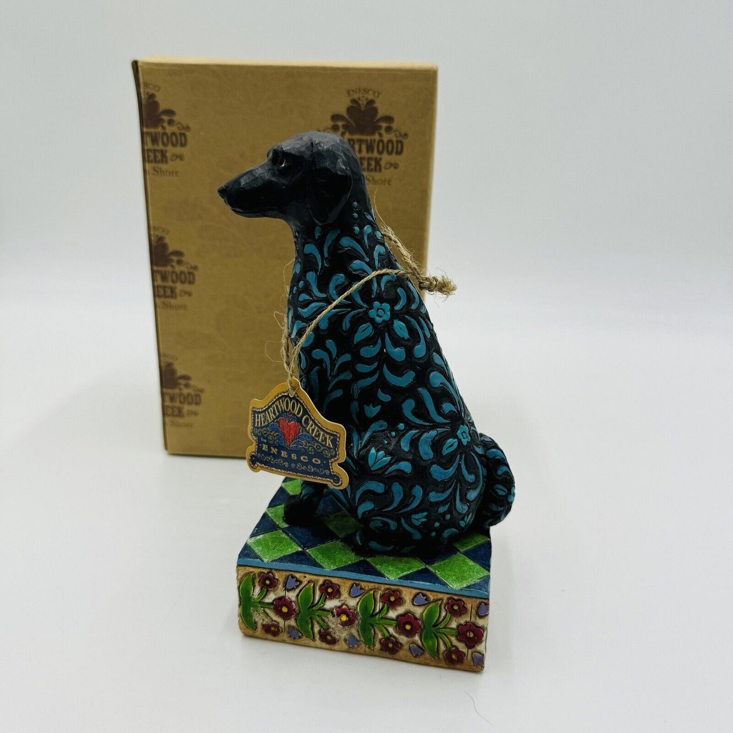 Jim Shore Licorice Black Labrador Figurine 2005 Collectible Enesco Dog Box & Tag