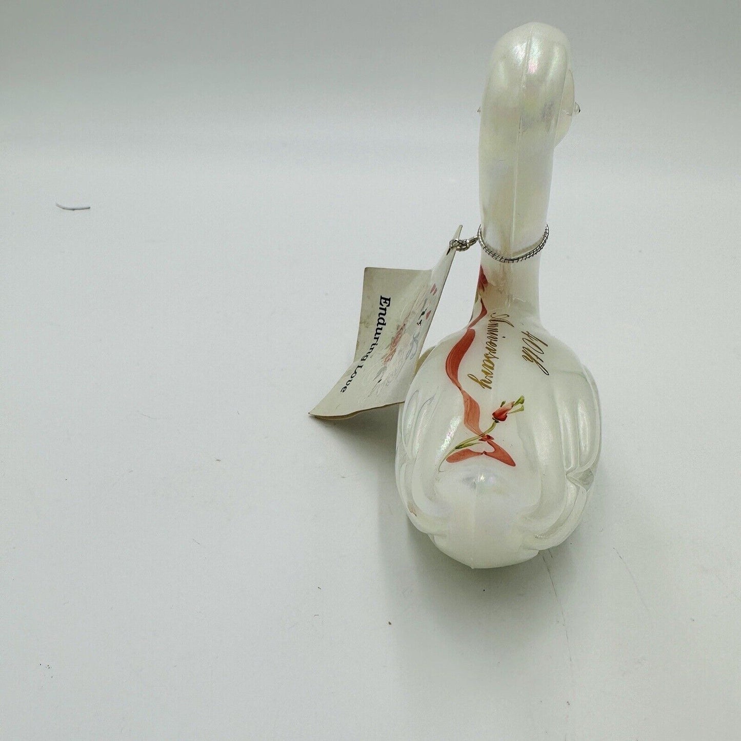 Fenton Swan Figurine 40th Anniversary Enduring Love 1989 4in Vintage Art Glass