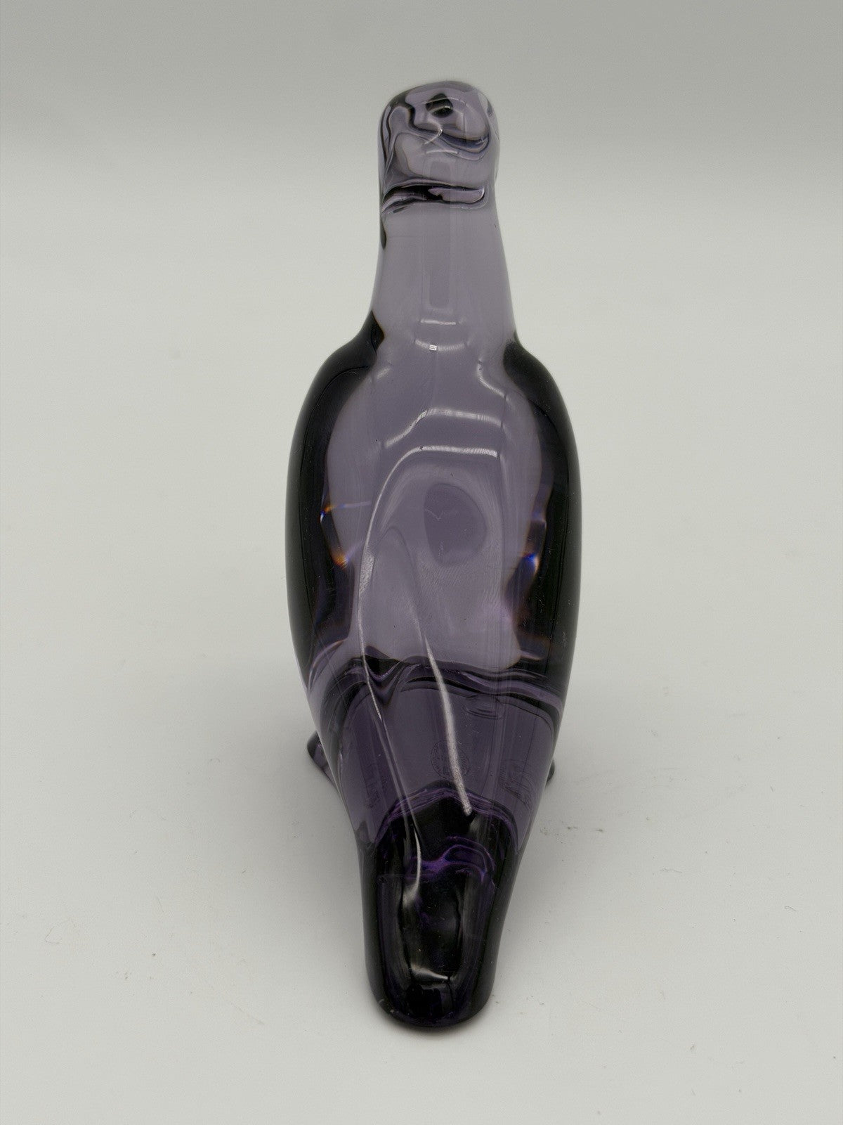 Baccarat Crystal Amethyst Purple Parrot Bird Figurine Signed (flawed)