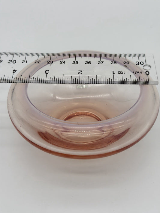 Fostoria Art Glass Seascape Coral Sand Pink Opalescent Cupped Bowl Votive