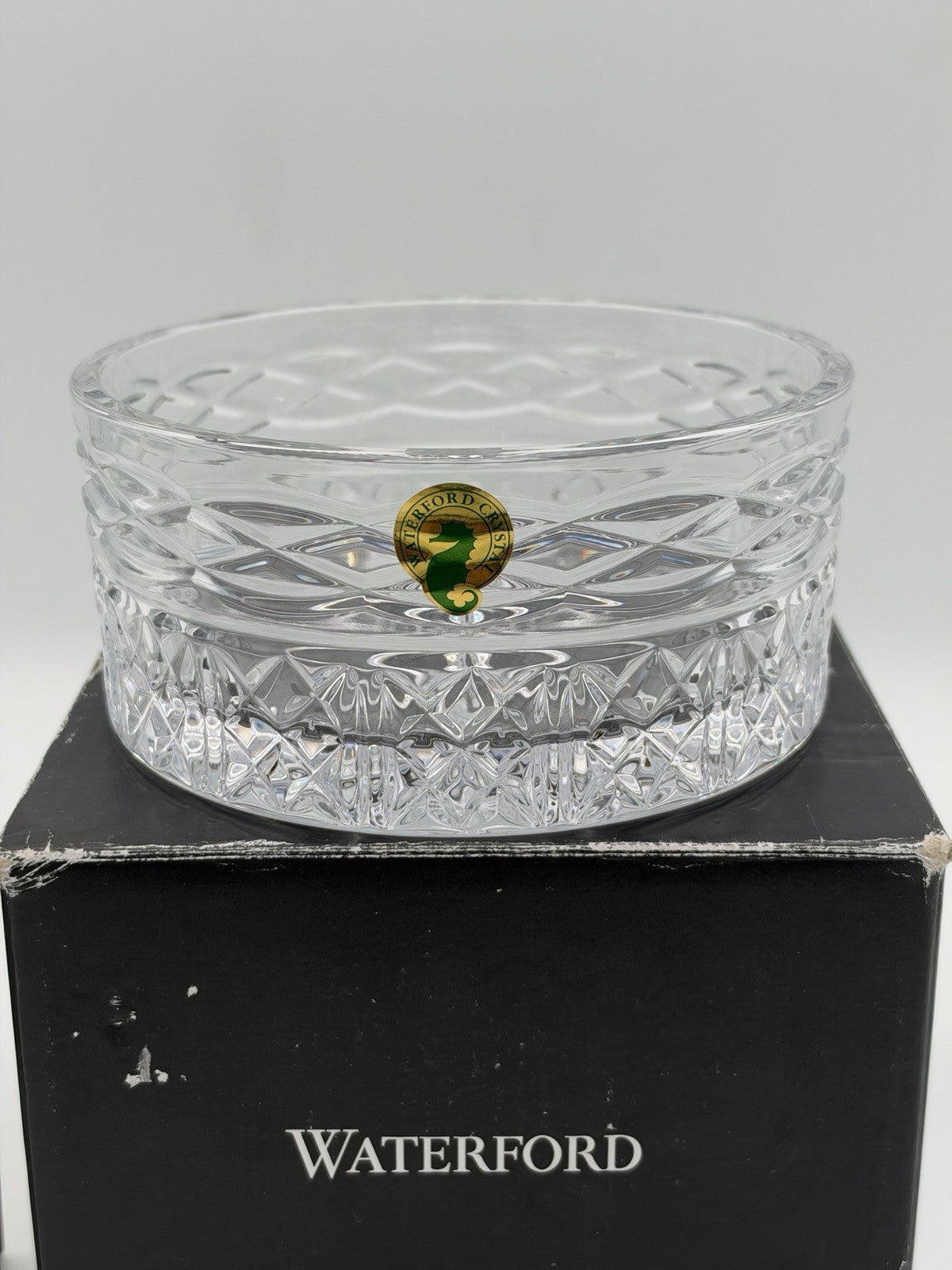 Waterford Crystal Slovene book of Kells Bottle Coaster Cut 5” Boxed Vintage