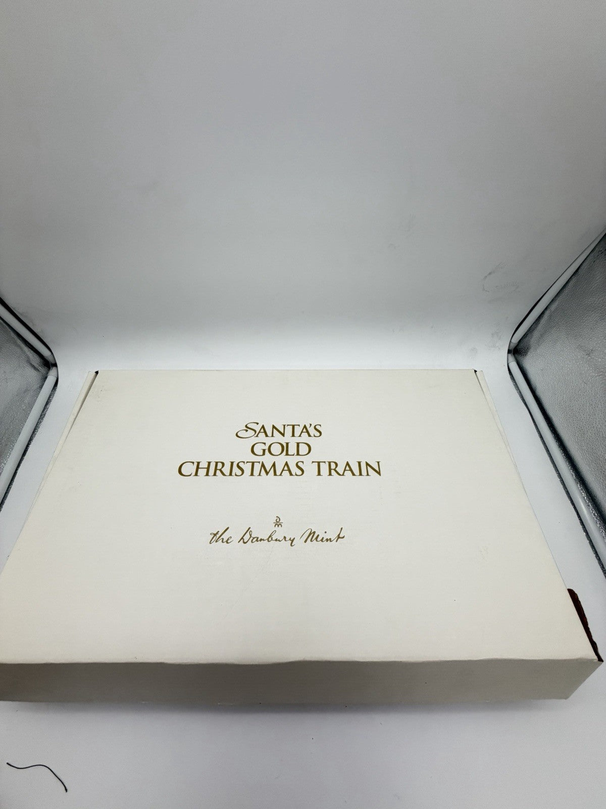 The Danbury Mint Santa’s Gold Christmas Train 24k Gold Finish Complete Wood Base