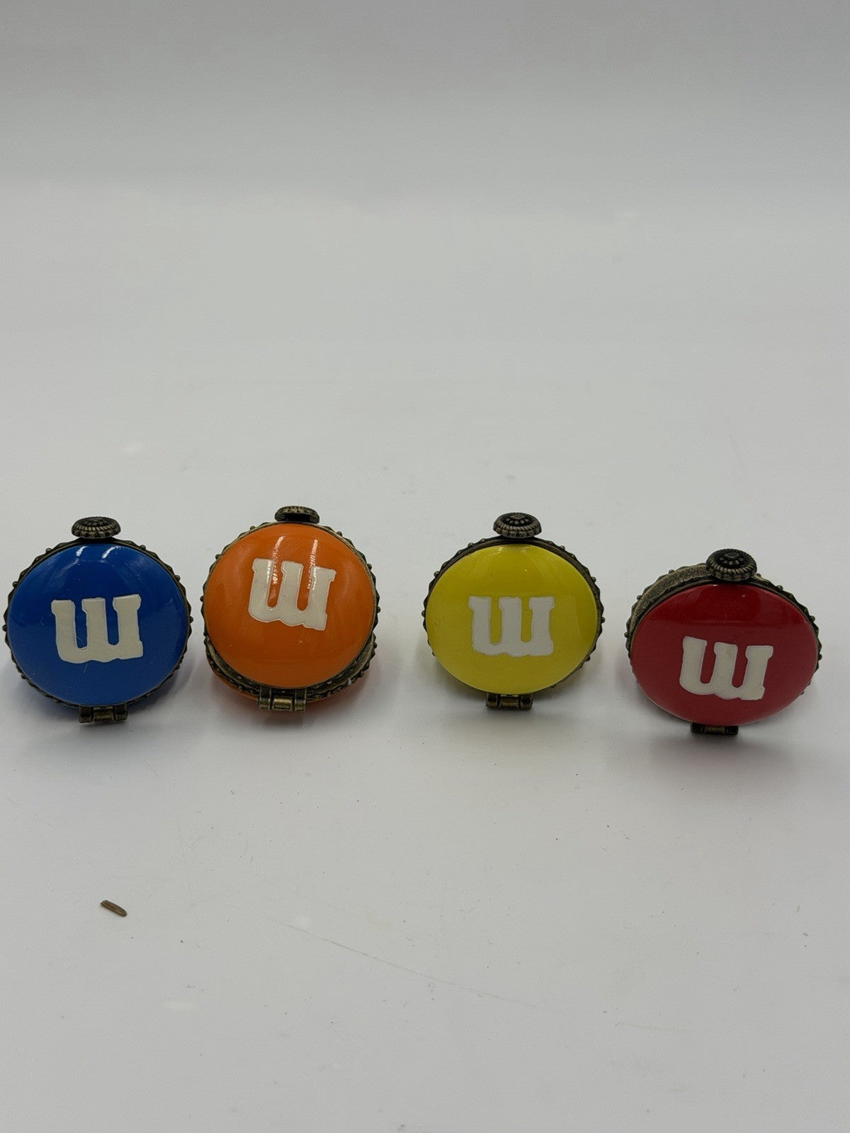 Boyds Bear M&M Resin Trinkets Box Always Room 4 Chocolate Blue Yellow Orange Red