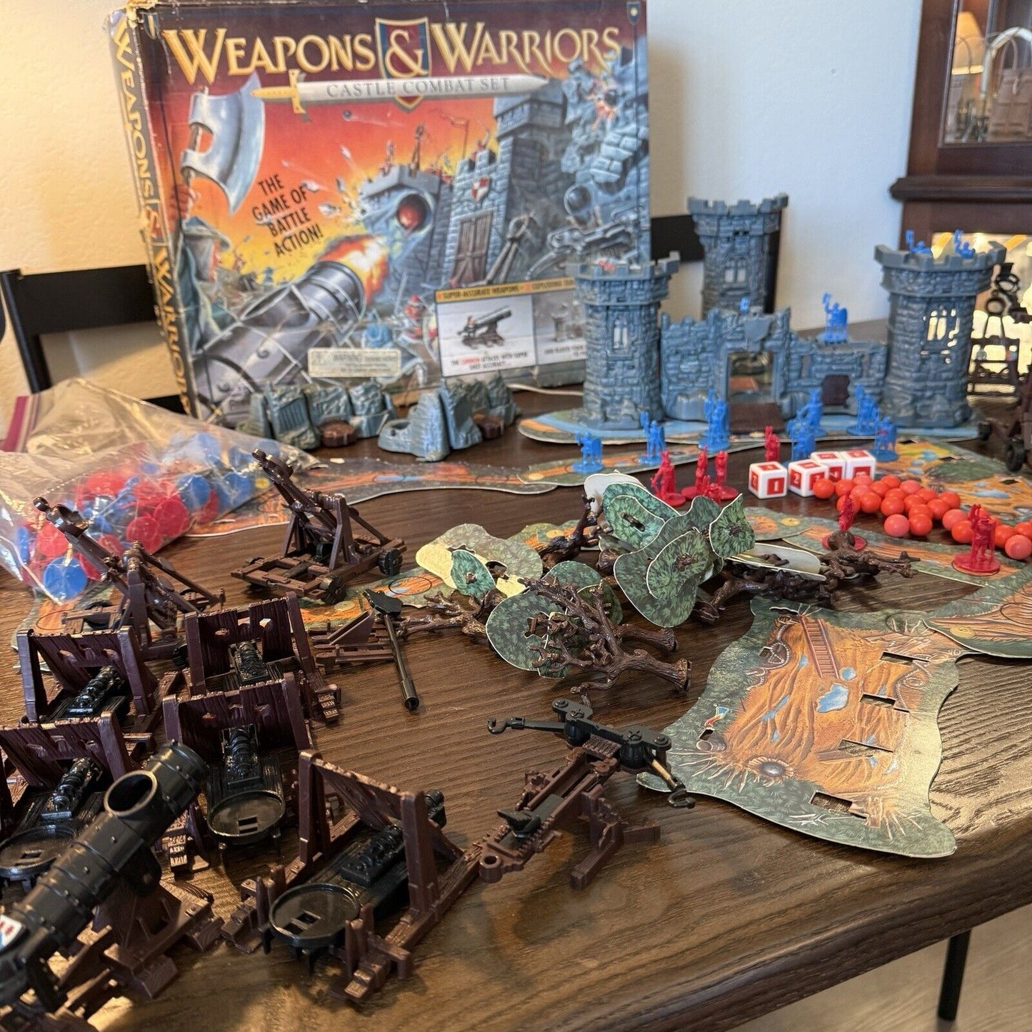 Weapons & Warriors Castle Siege Game~1995~Pressman ~#9705 + Lashout Launcher Set