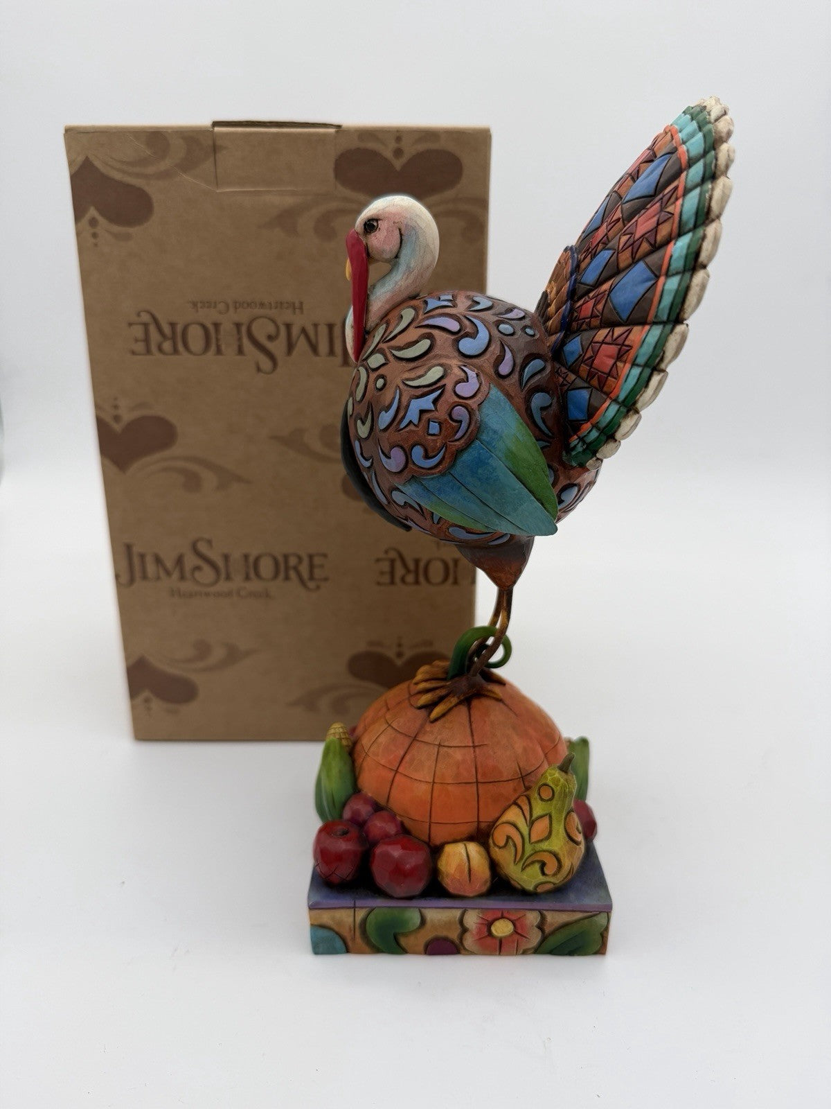 Jim Shore Tom A Plenty Fall/Thanksgiving Turkey Pumpkin Boxed Resin Figurine
