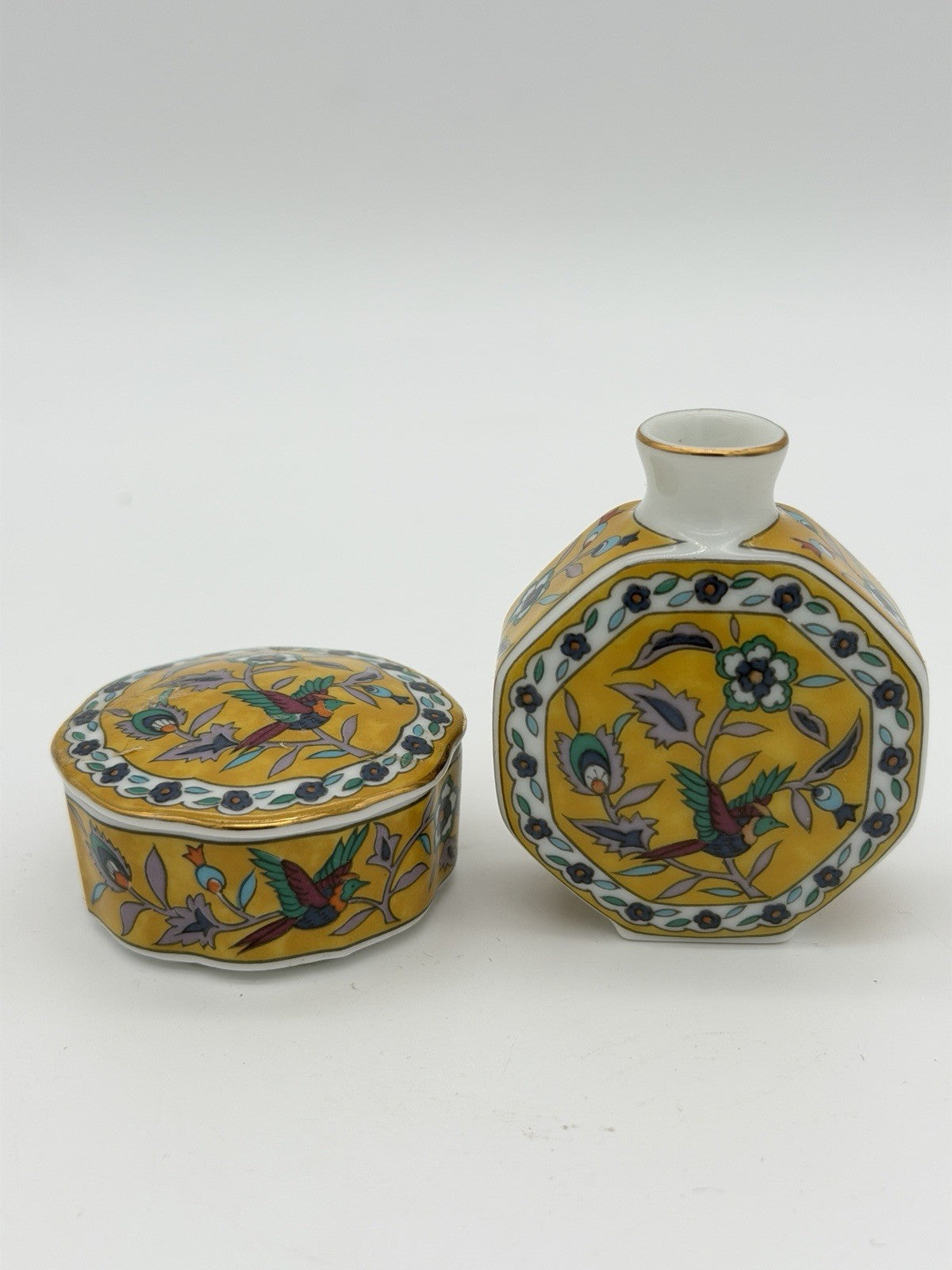 Takahashi Pottery Japanese Porcelain San Francisco Asian Kutani Miniature Set 2”