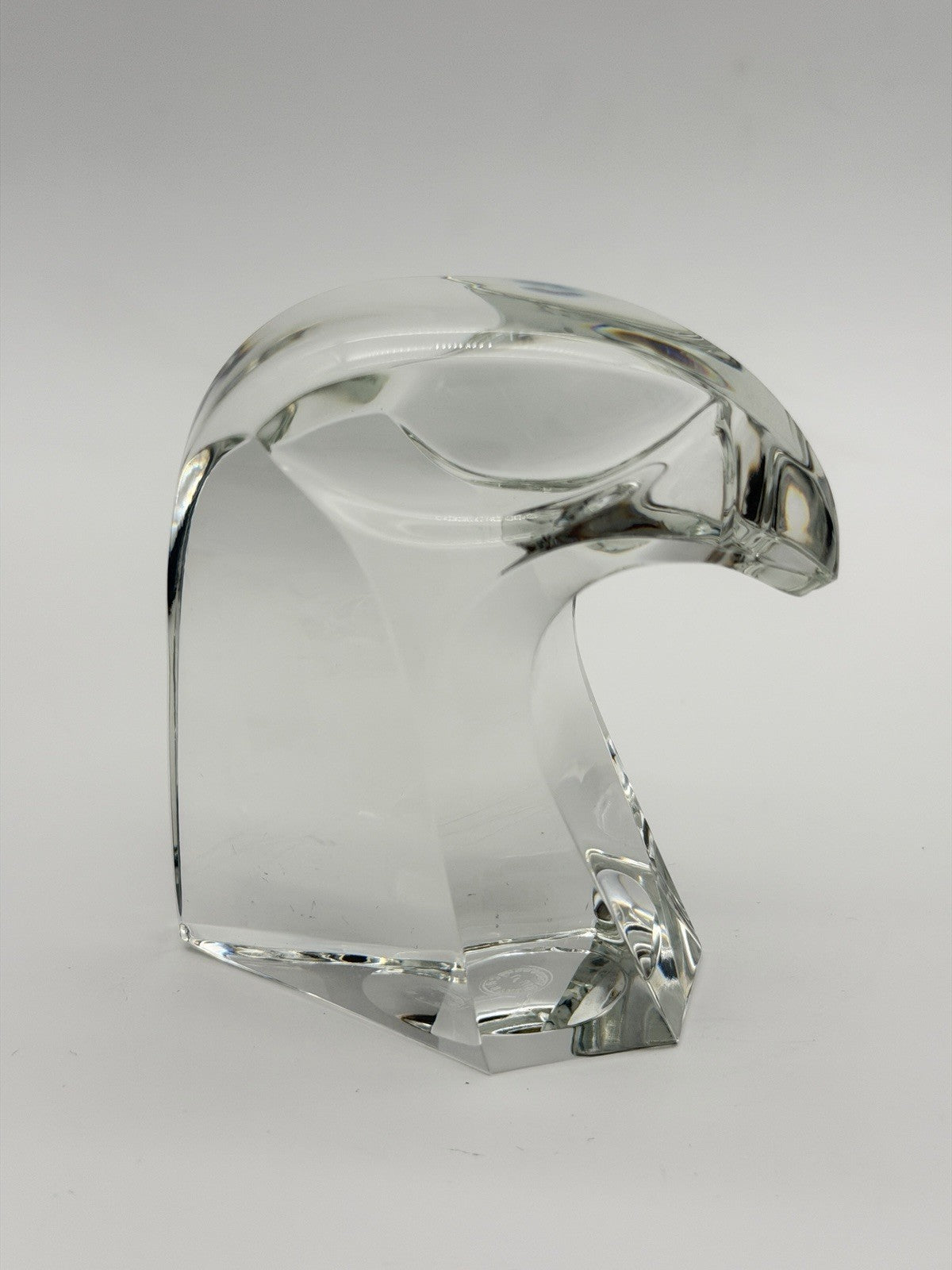 Saint Louis St Louis France Art Crystal Eagle Head Paperweight 3.5" Figurine