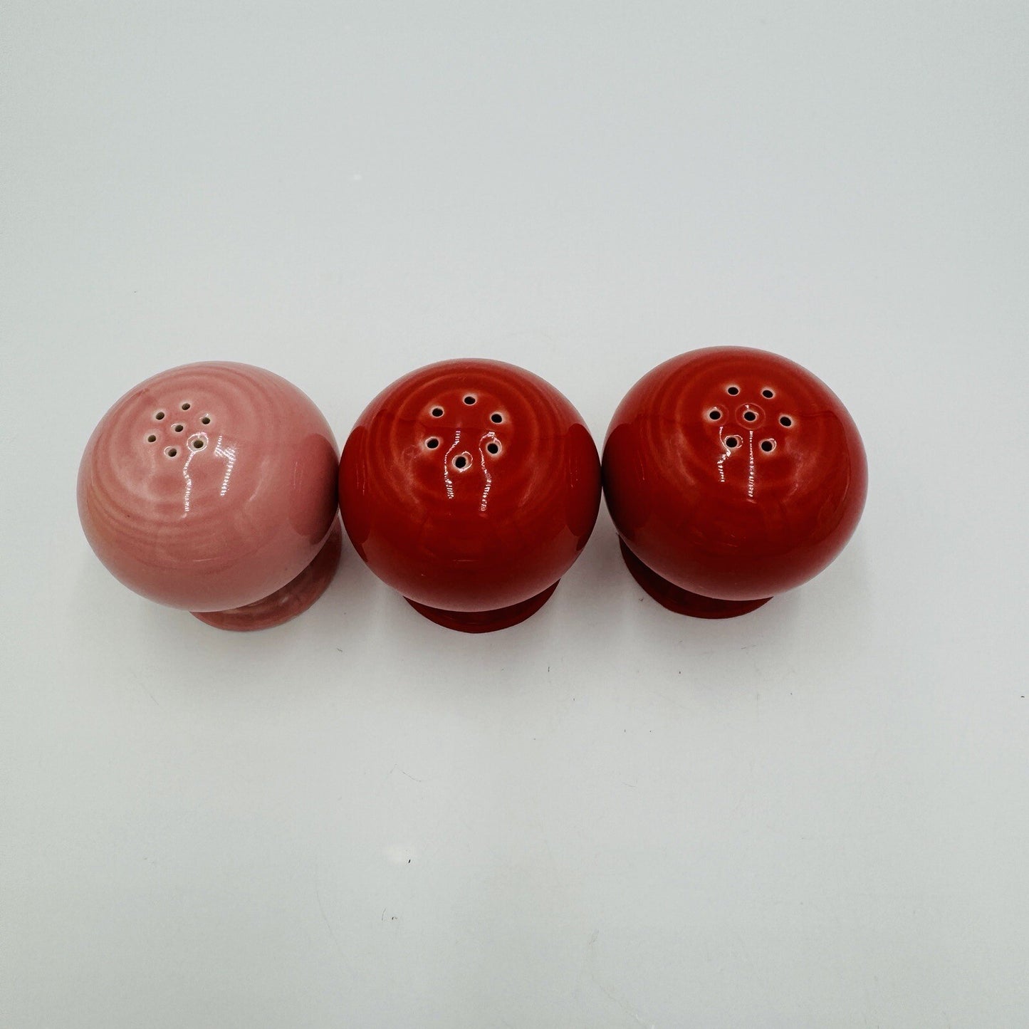 Fiestaware Salt And Pepper Shakers Red & Pink Set Pottery USA