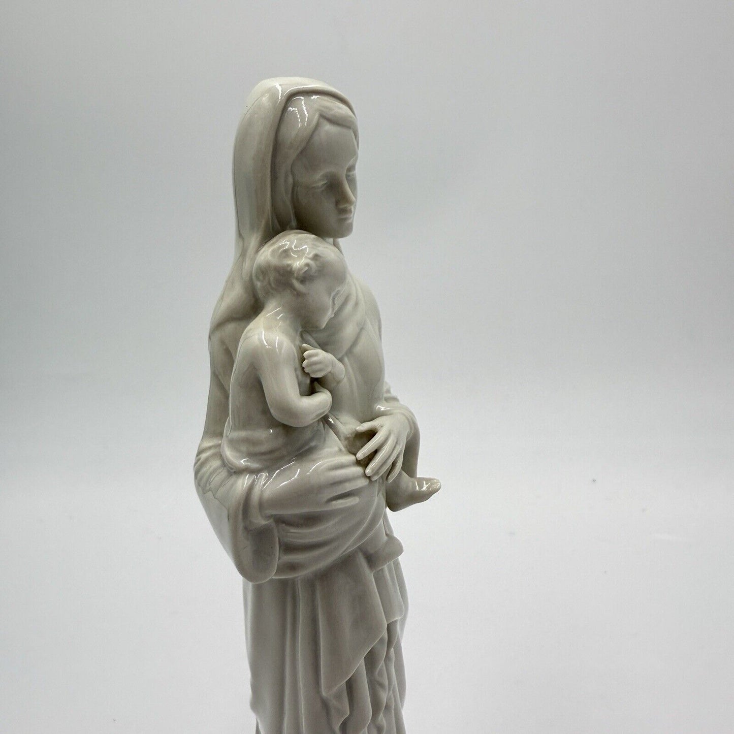 Vintage Metzler & Ortloff  Germany Porcelain Madonna & Baby White Glossy #7269