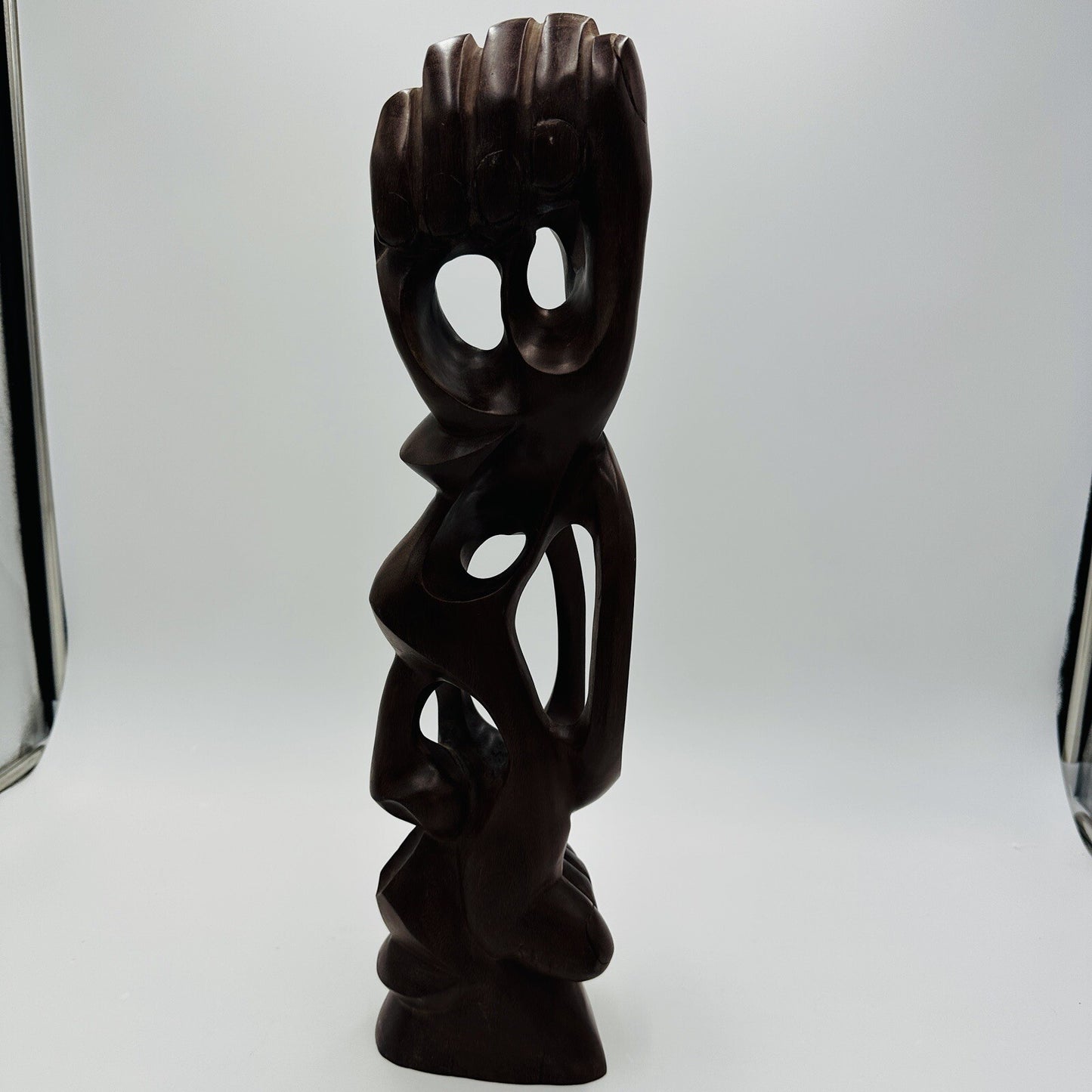 Mid Century Carved Wood Sculpture Hand Foot Face Modernism Large 19in Folk Art