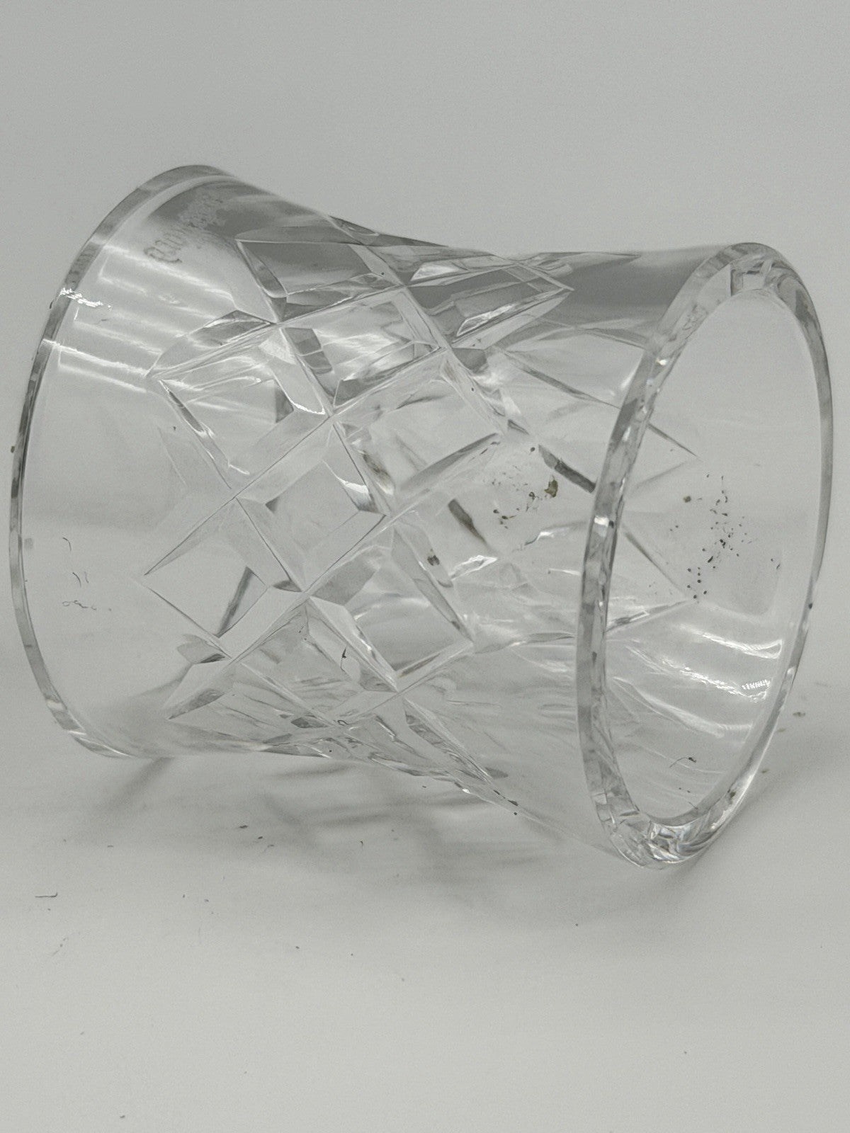 Waterford Ireland Crystal COMERAG DIAMOND CUT NAPKIN RINGS HOLDERS Set of 2