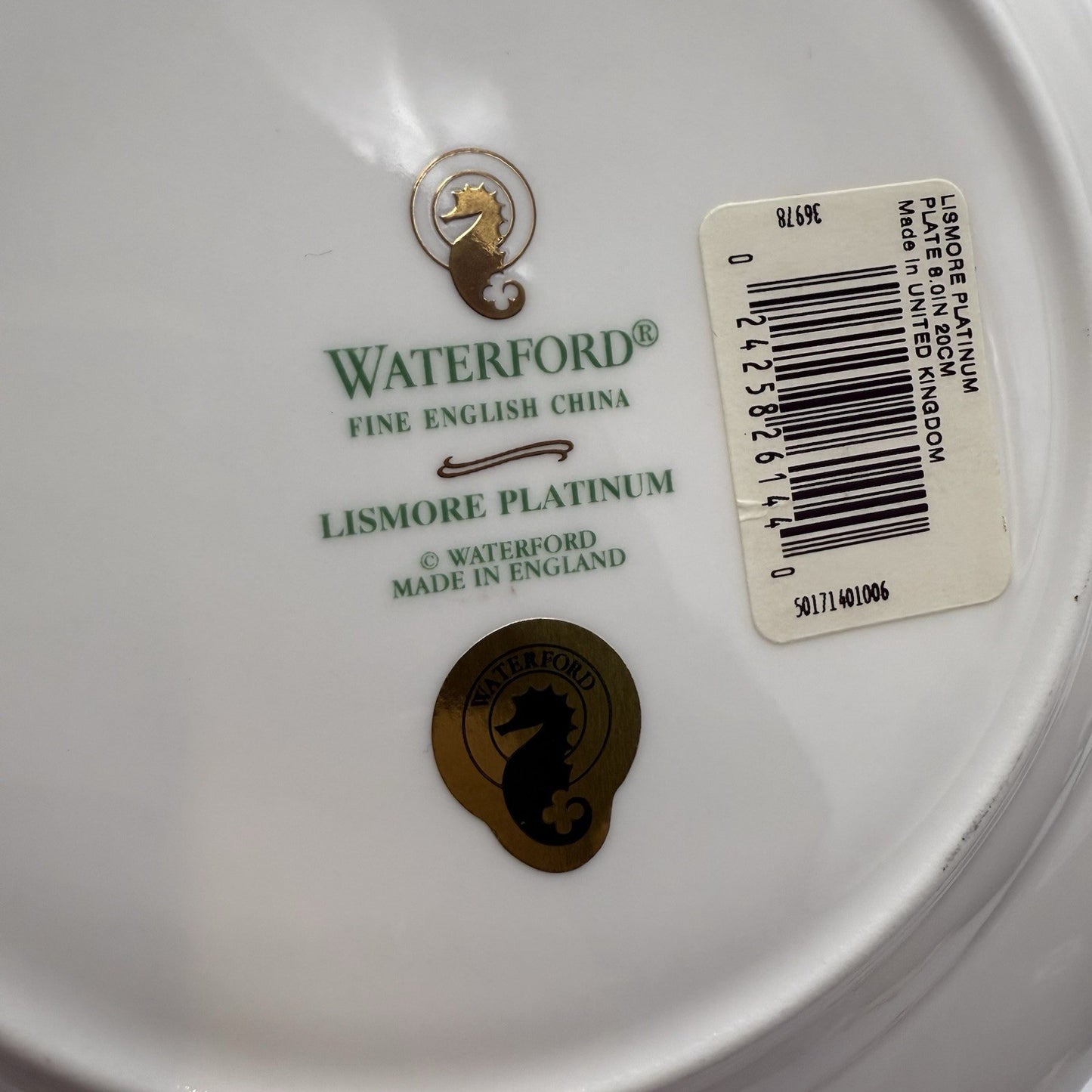 Waterford Fine British China Lismore Platinum  Salad Dessert Plates 4 PCs 8" New