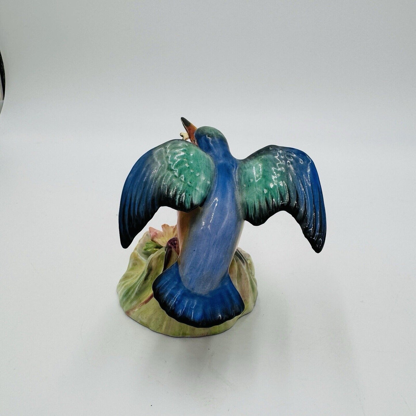 Adderley Floral Made England KingFisher Bird Figurine Hand Painted Porcelain 4”