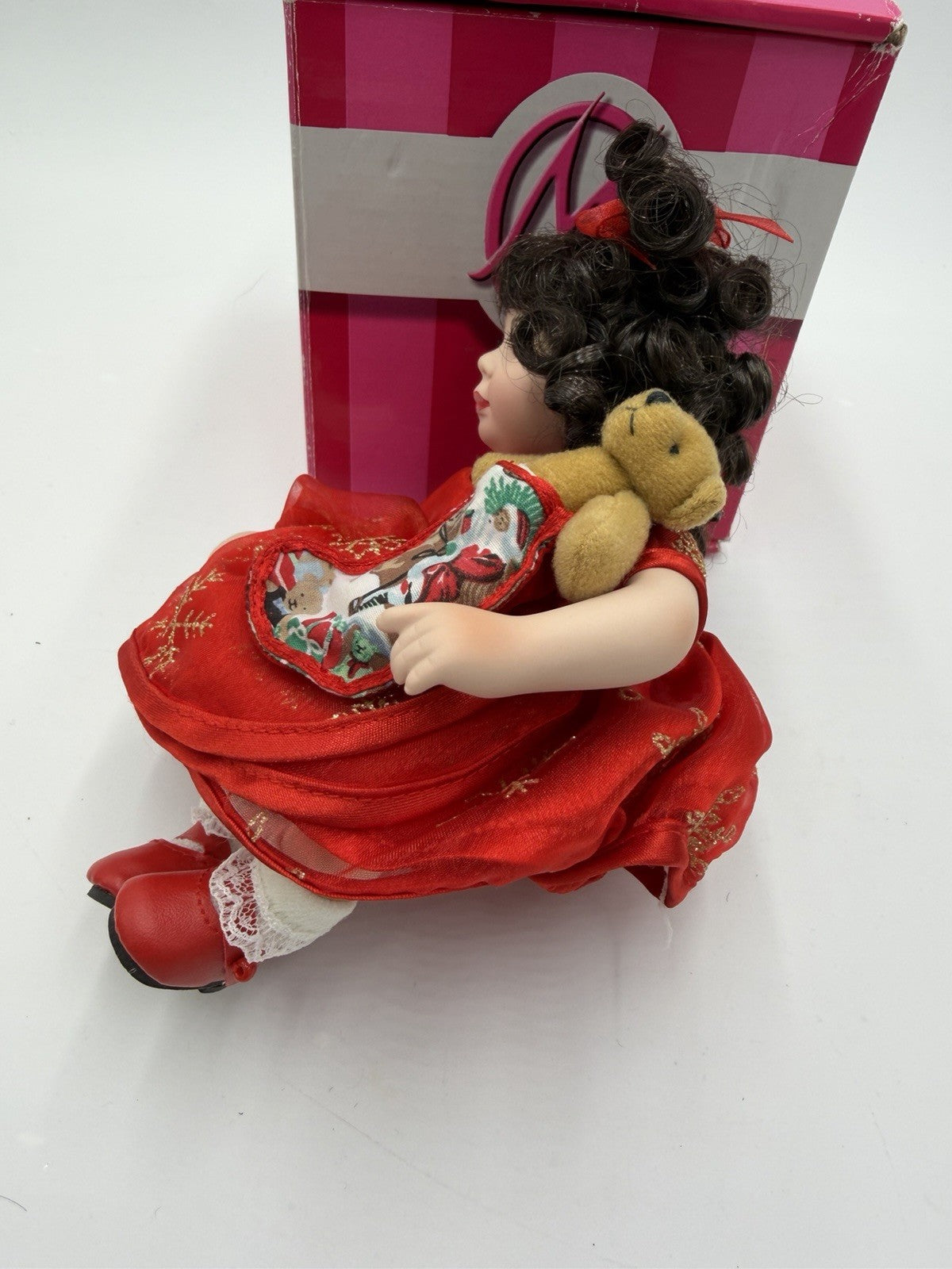 Marie Osmond Fine Collectibles Baby Annette Holiday Tiny Tot  Porcelain Doll