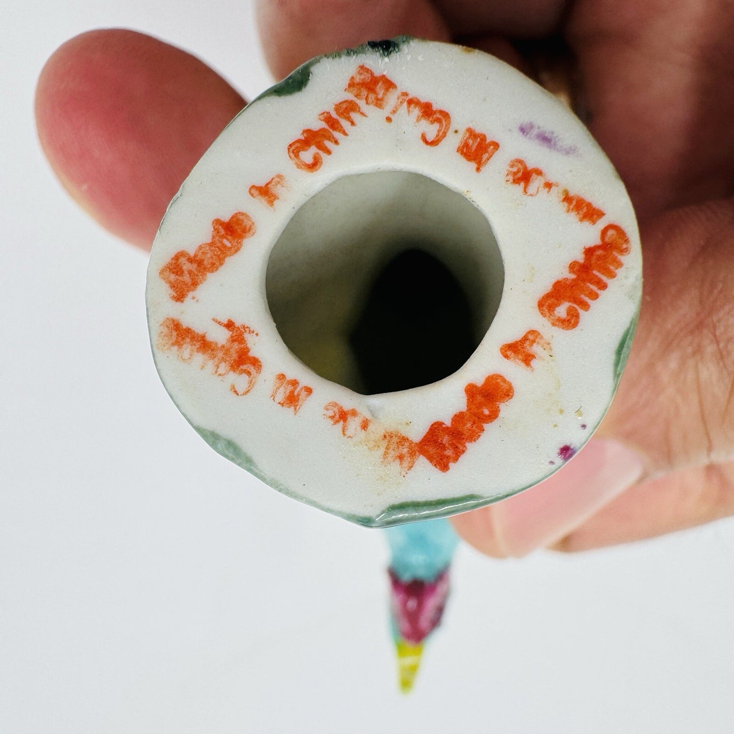 Rare Vintage Chinese Ceramic Roosters Miniature Set Export Figurines