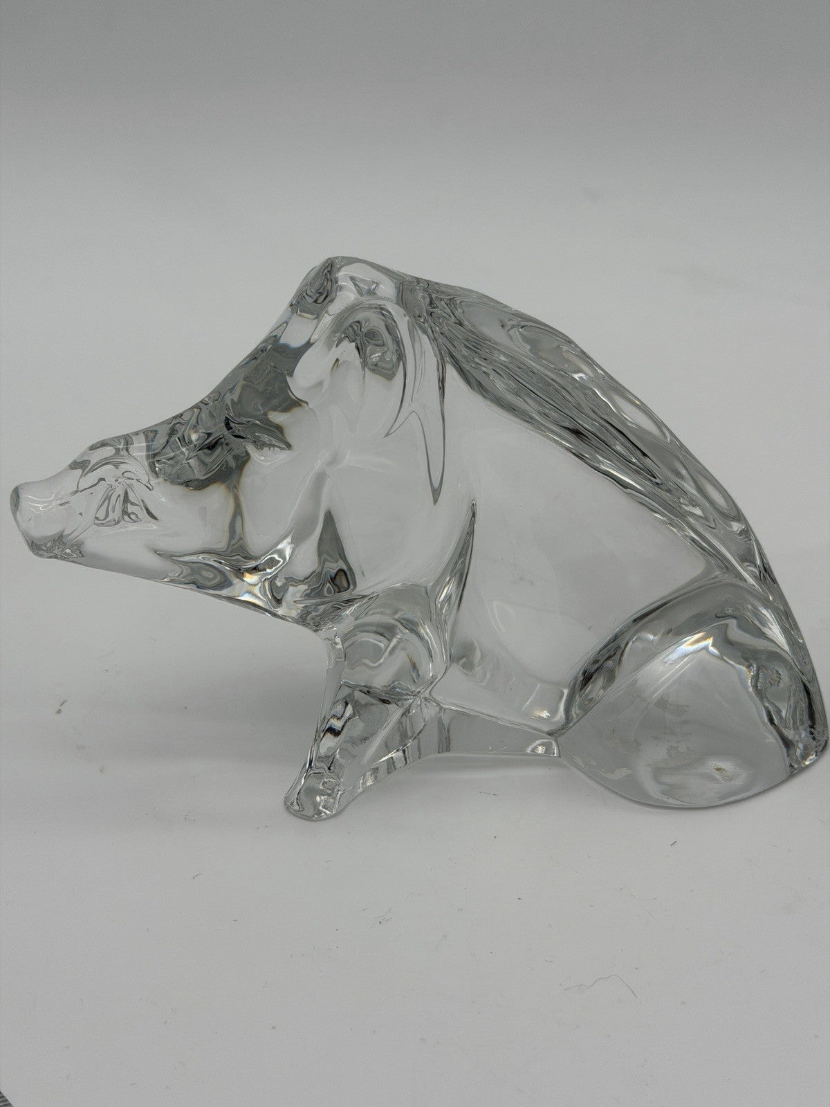 Baccarat France Crystal Boar Figurine Vintage Signed Zodiac Collection