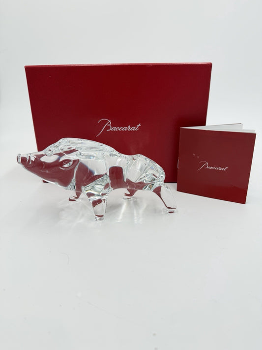 Baccarat France Crystal Zodiac Collection Clear Boar Figurine 2019 NIB Mint