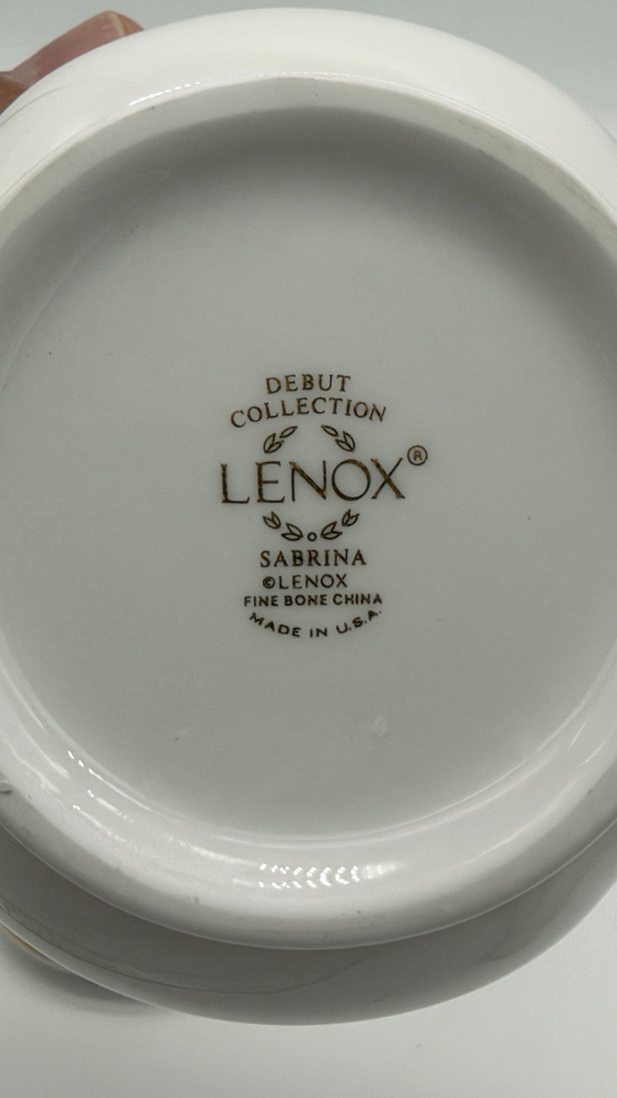 Rare Lenox porcelain USA Sabrina pattern sugar & creamer bowl set