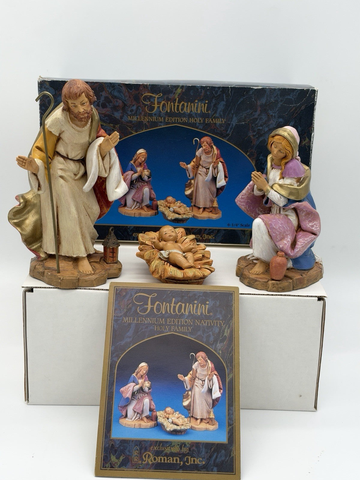 Rare Fontanini millenium edition holy family scale 6-1/4” Nativity 4 PCs Figures