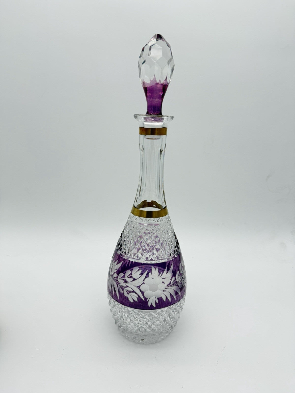 Marchioness Ebeling & Reuss Crystal Cordial Wine Decanter Amethyst W/stopper