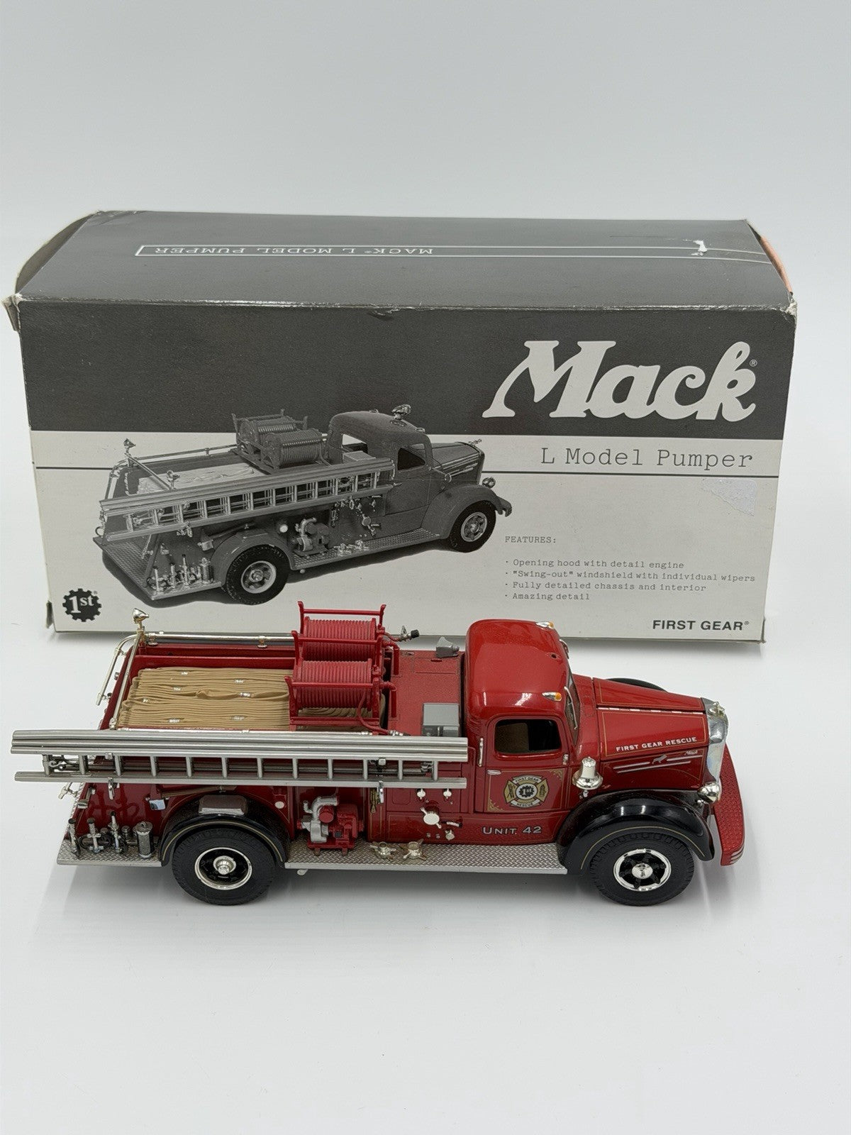 First Gear Mack L Model Pumper CFD Engine Co 50 1:34 Diecast Fire Truck w/Box
