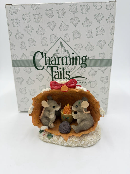 Charming Tails Mouse Oak Leaf Warm Cozy Holiday Fire Dean Griff Signed 97/13