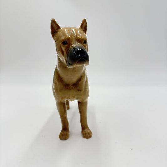Bing & Grondahl porcelain german Boxer dog 2212 Denmark figurine vintage 4”x6”