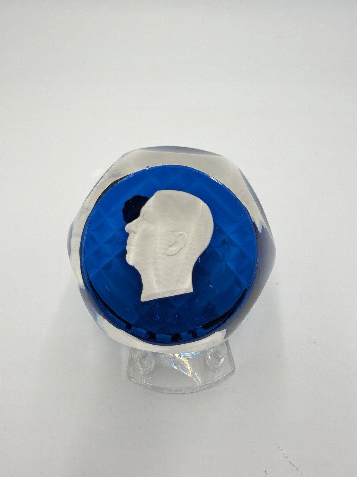 D'ALBRET France  Crystal Blue Faceted SULPHIDE Cameo KING GUSTAV Sweden