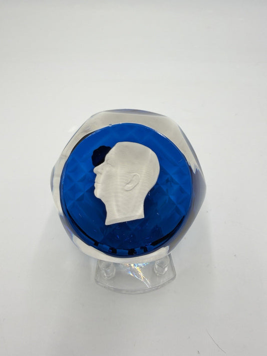 D'ALBRET France  Crystal Blue Faceted SULPHIDE Cameo KING GUSTAV Sweden